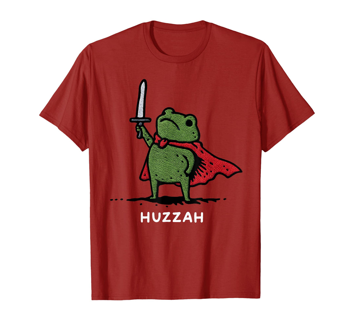 Huzzah Frog Knight Funny Sword Meme Quote T-Shirt