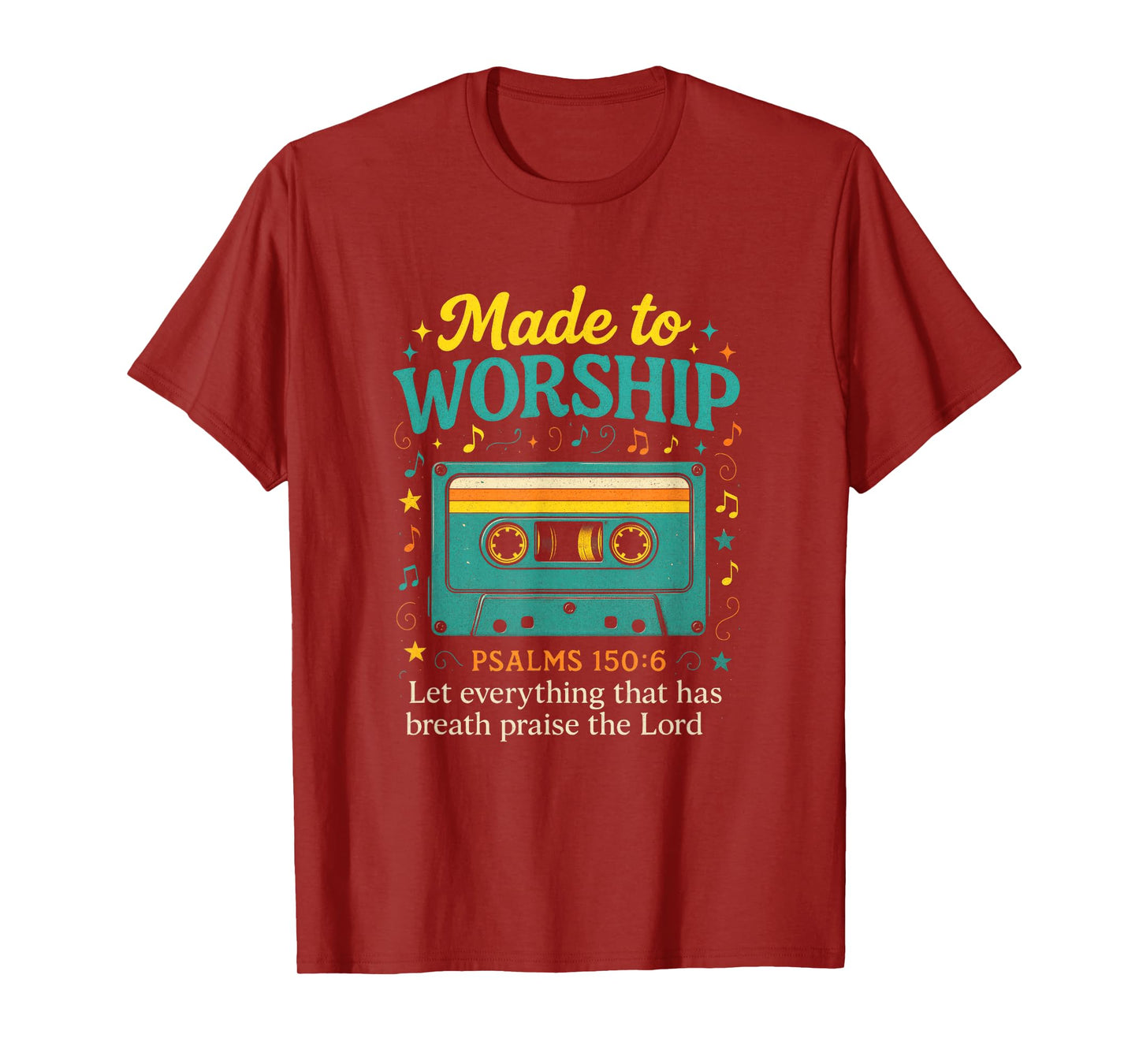 Made to Worship - Christian Cassette Psalm Art T-Shirt