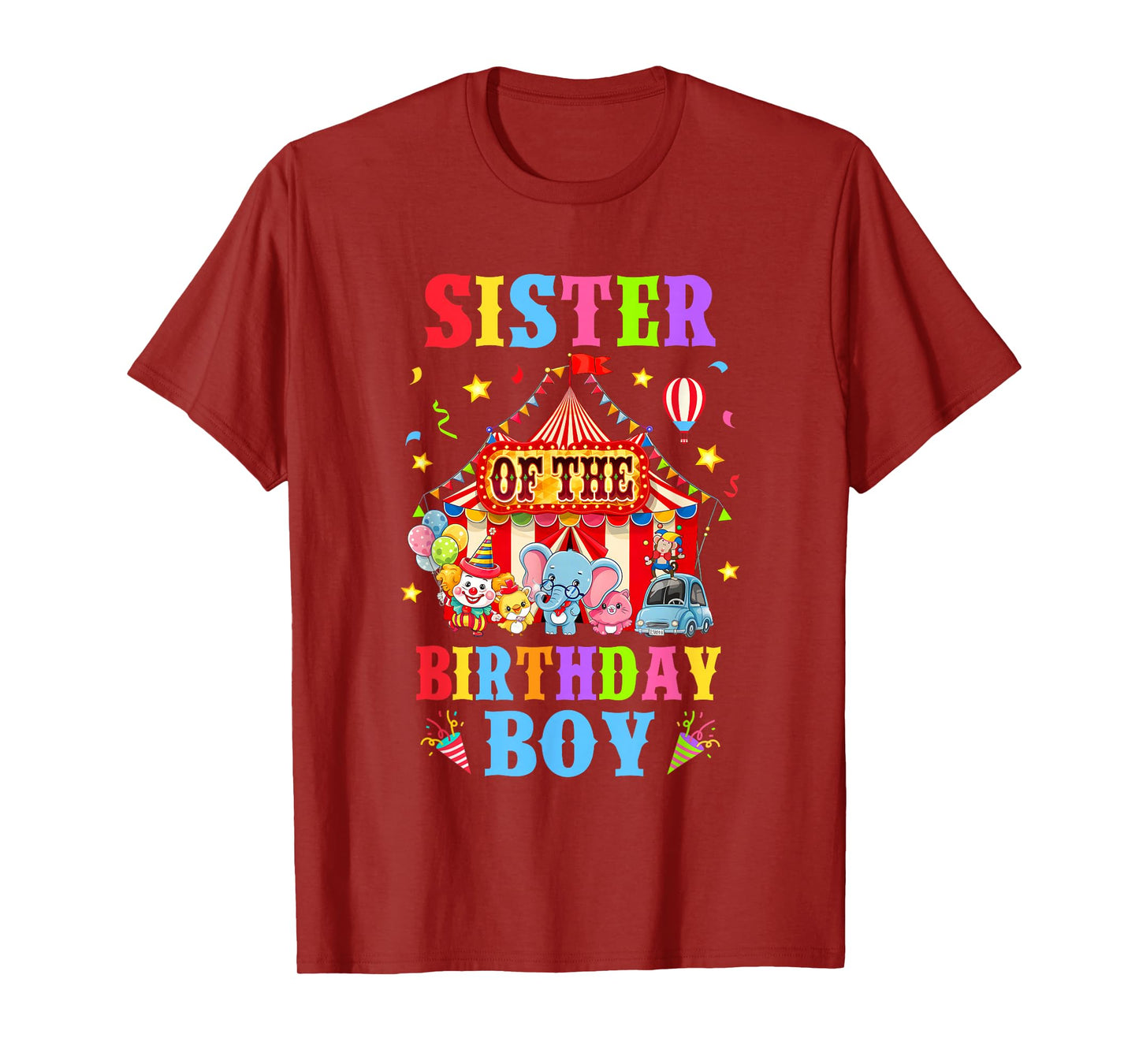 Sister Of The Birthday For Boy Circus Carnival Theme Party T-Shirt