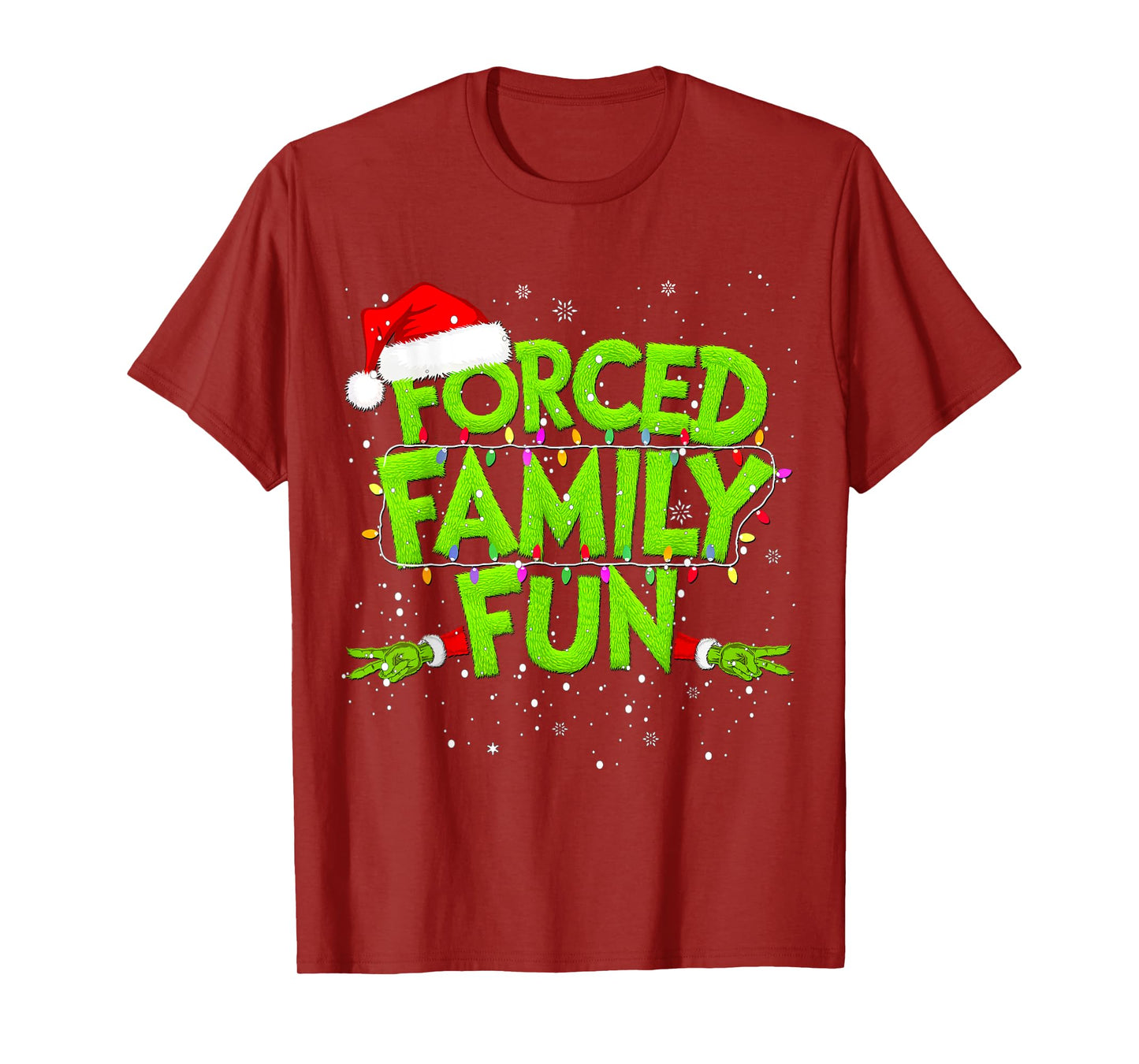 Forced Family Fun Christmas Shirts Matching Family Pajama T-Shirt