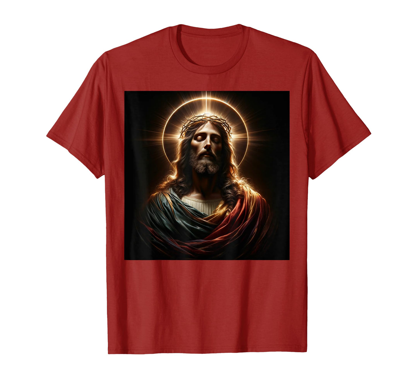 Jesus Christ Divine Crown of Thorns Christian Art T-Shirt