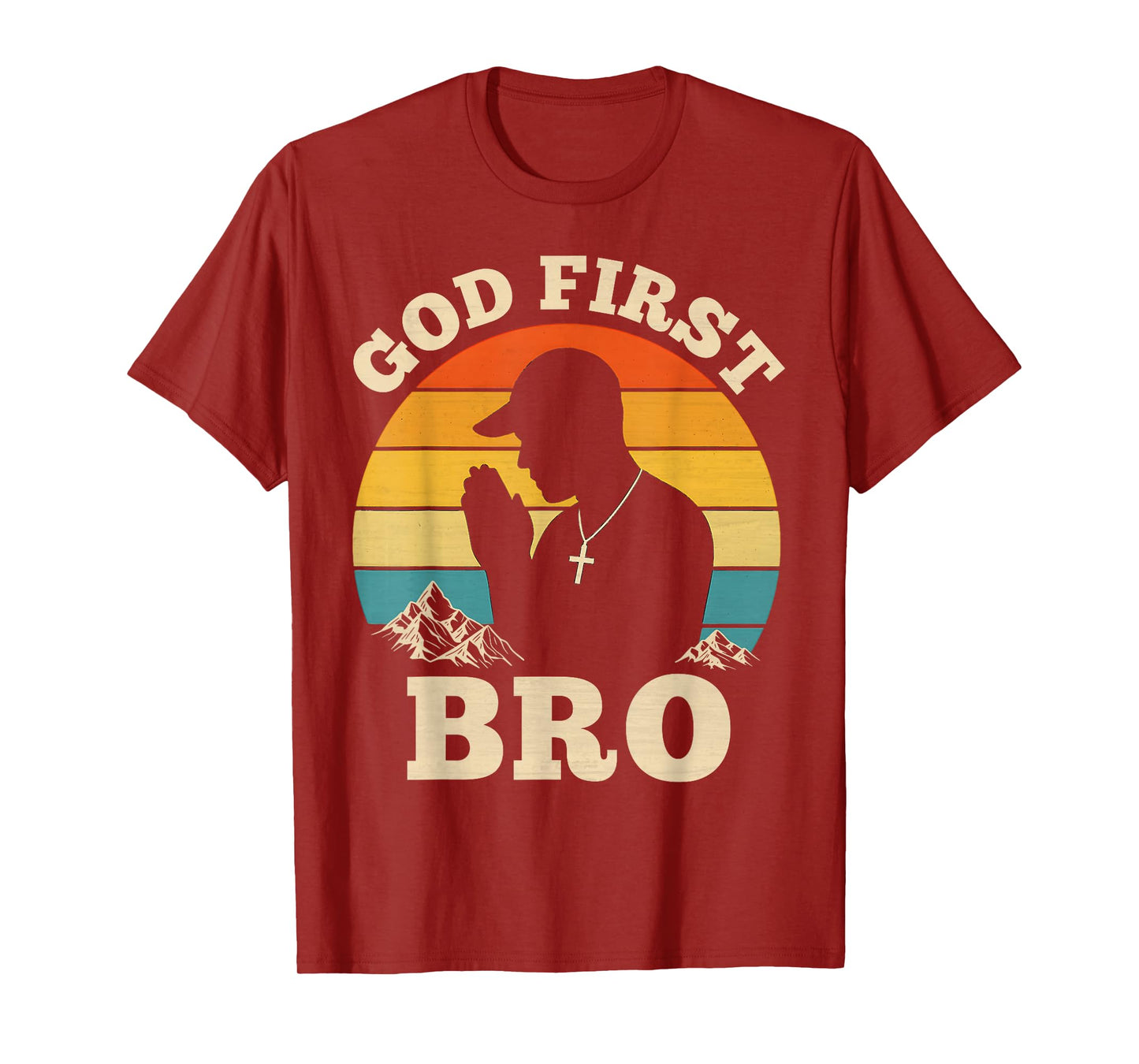God First Bro Vintage Hip Hop Christian Teenagers Praying T-Shirt
