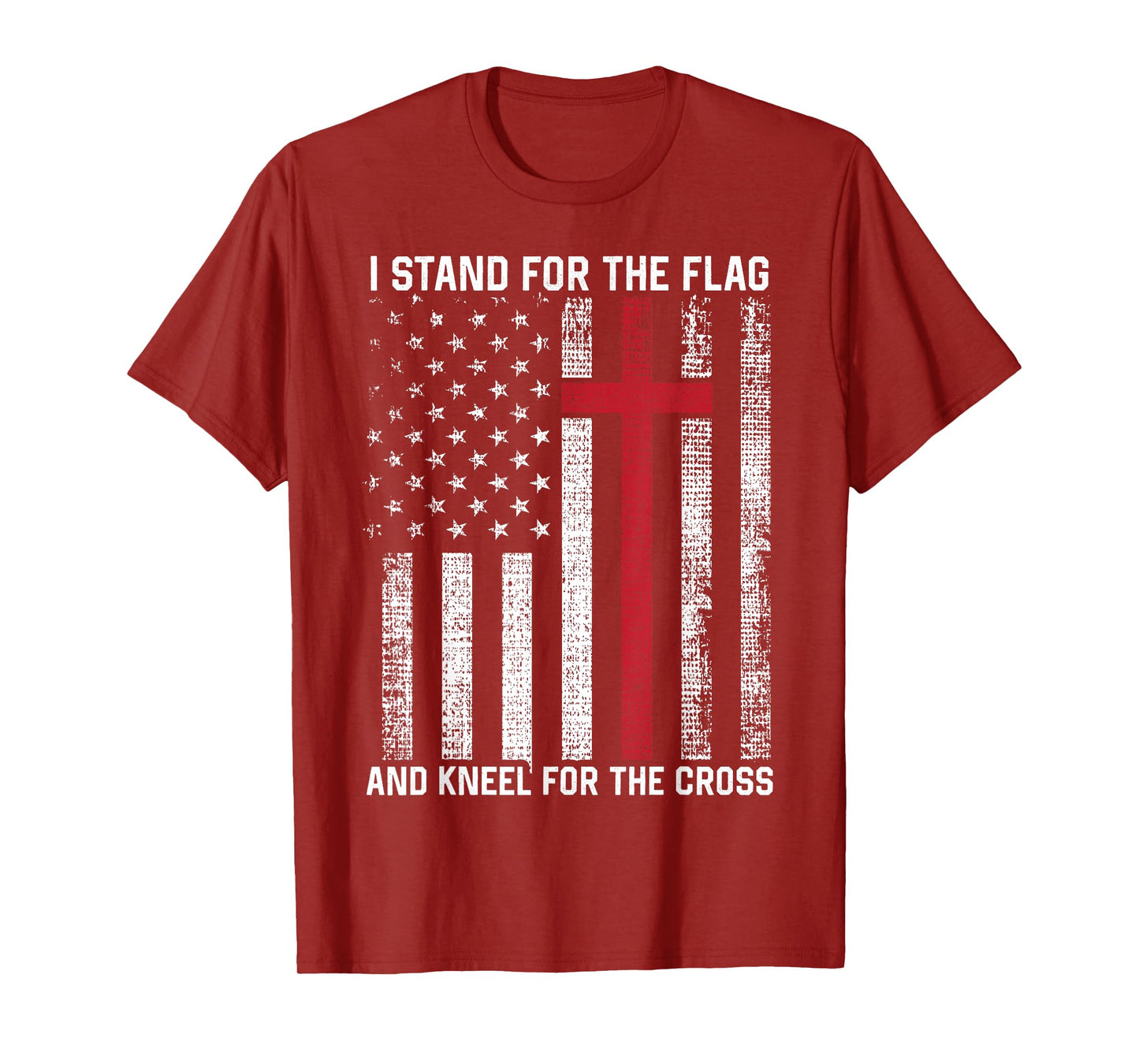 I Stand for the Flag and Kneel for the Cross USA Christian T-Shirt
