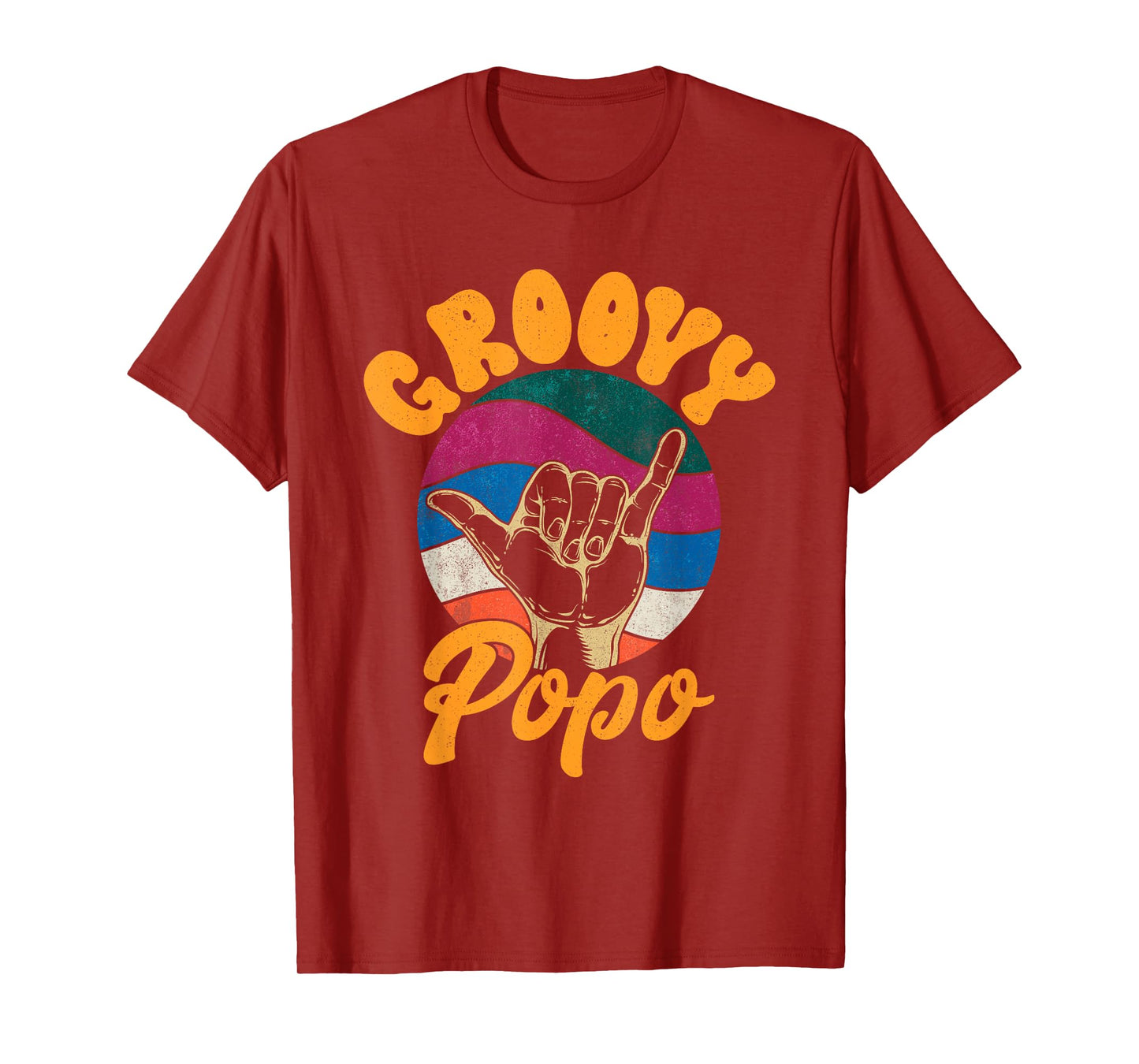 Vintage Father's Day Dad Grandpa Retro Groovy Popo Men T-Shirt