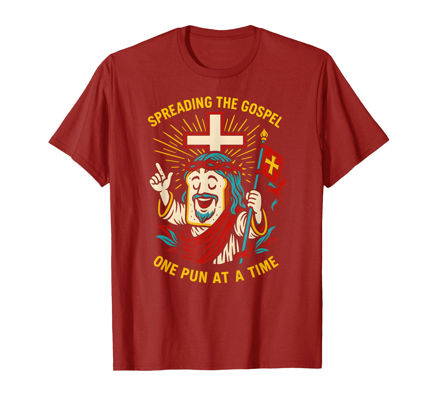 Jesus Puns Spreading Gospel Cool Mens Christian Faith T-Shirt