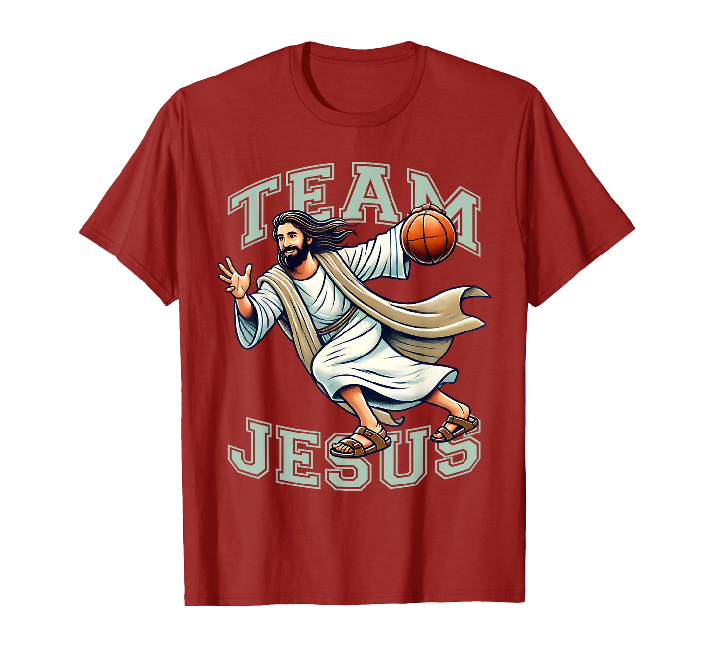 Team Jesus Basketball Tee Christ Playing Basketball Sport T-Shirt