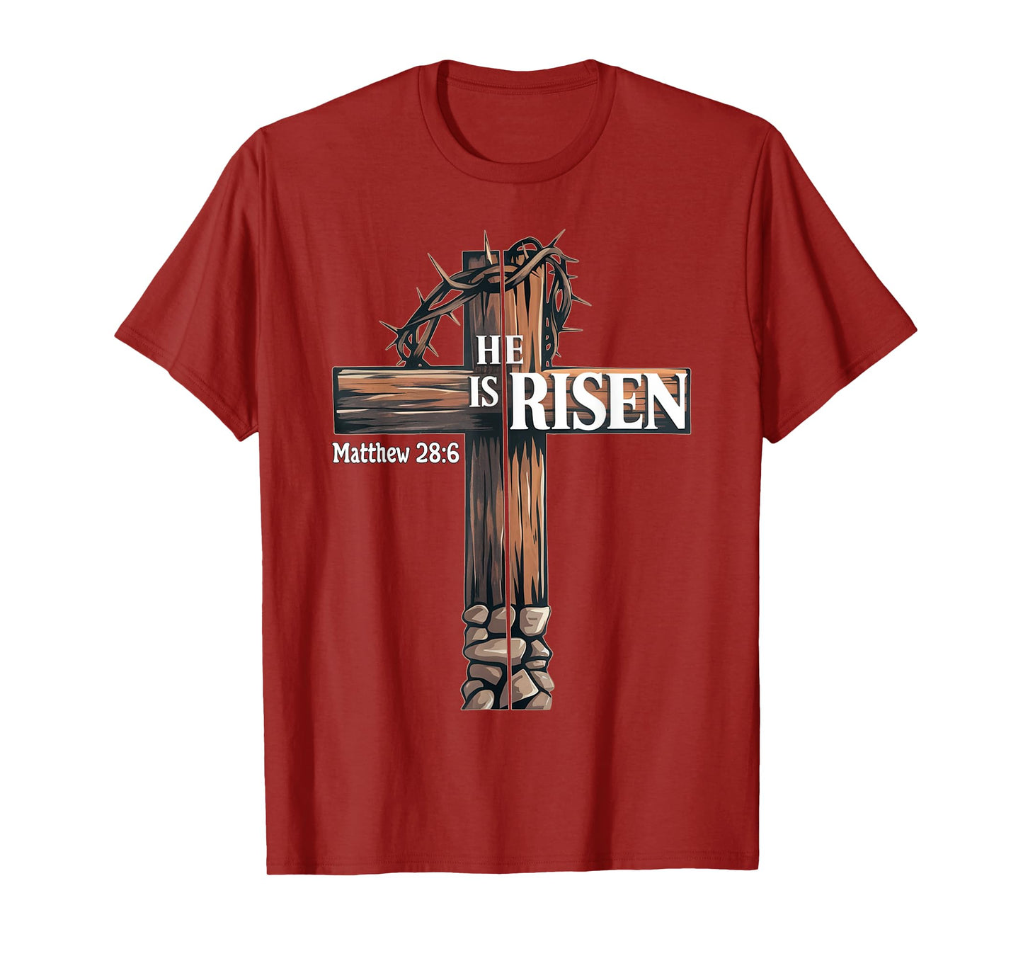 Easter Cross He Is Risen Jesus Christian Men Women Kid Youth T-Shirt