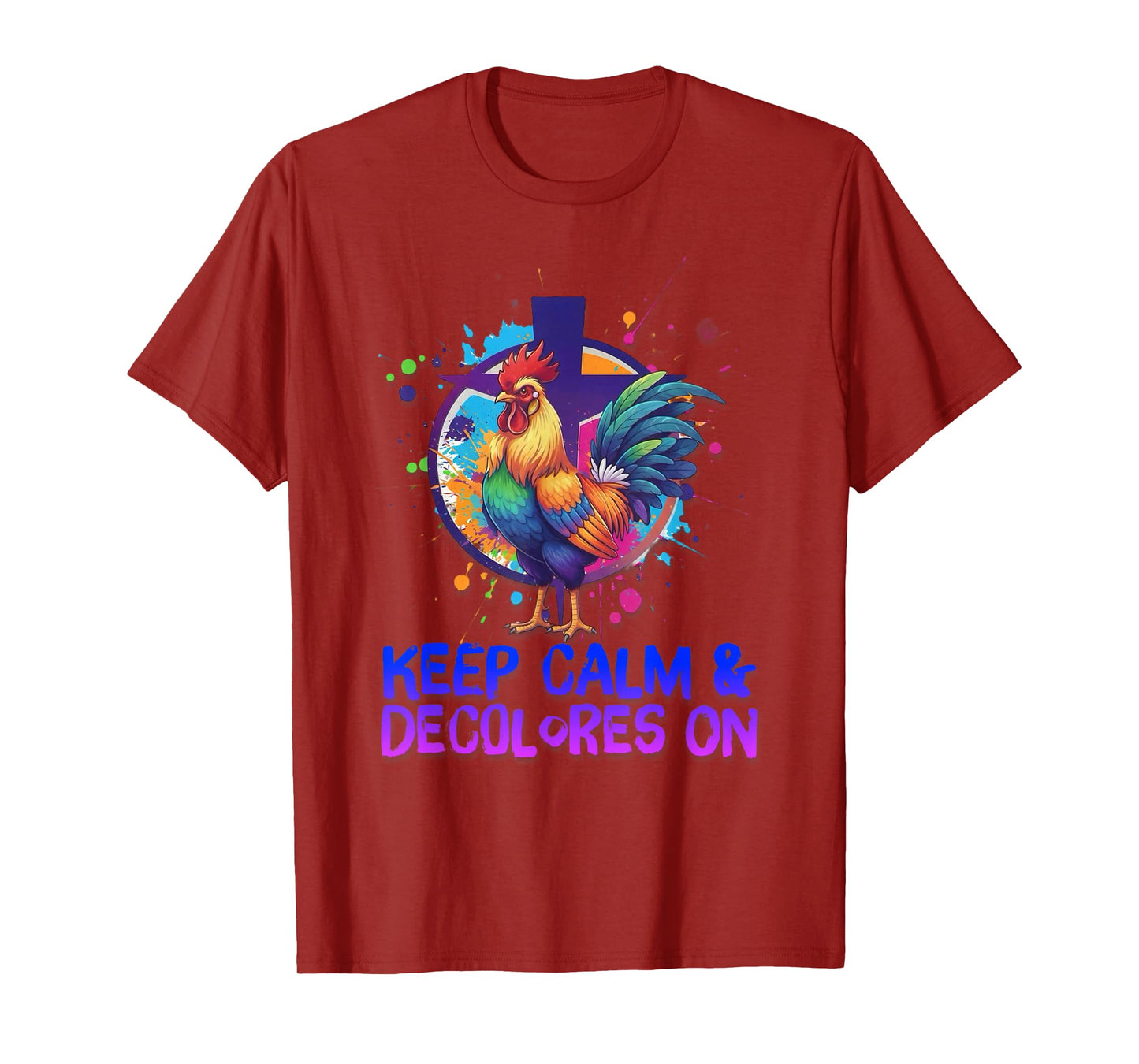 DeColores Cursillo Rainbow Rooster Catholic T-Shirt