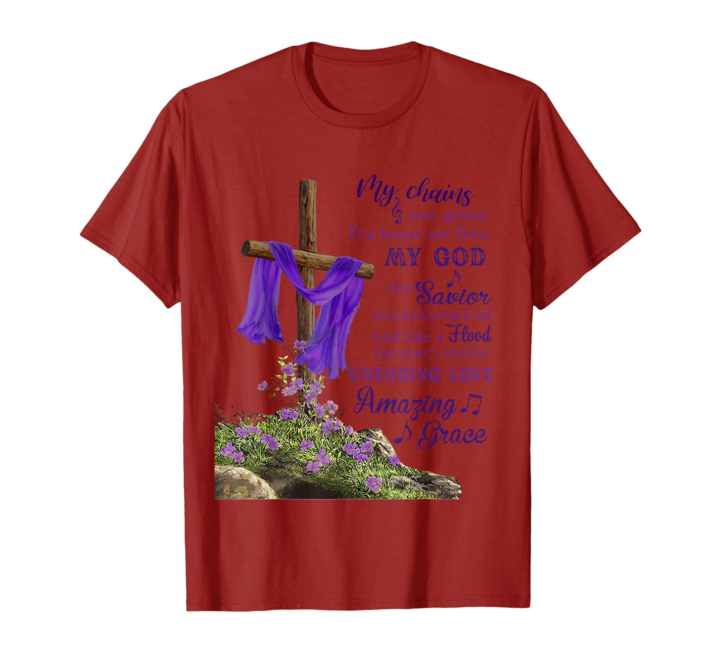 Christian Cross Amazing Purple Grace Love For Men Women T-Shirt