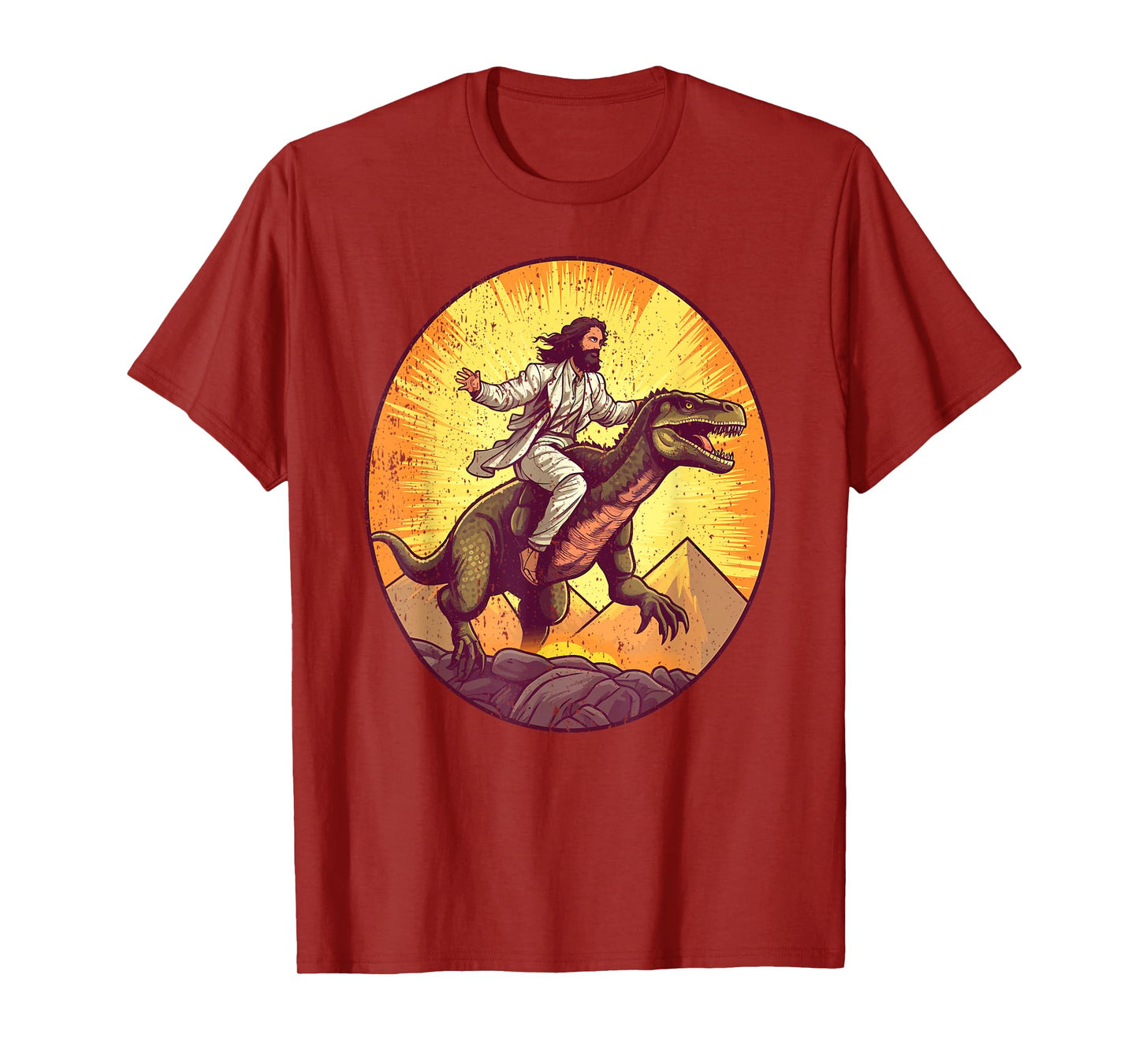 Jesus Riding T-Rex I Jesus Christ On Dinosaur T-Shirt