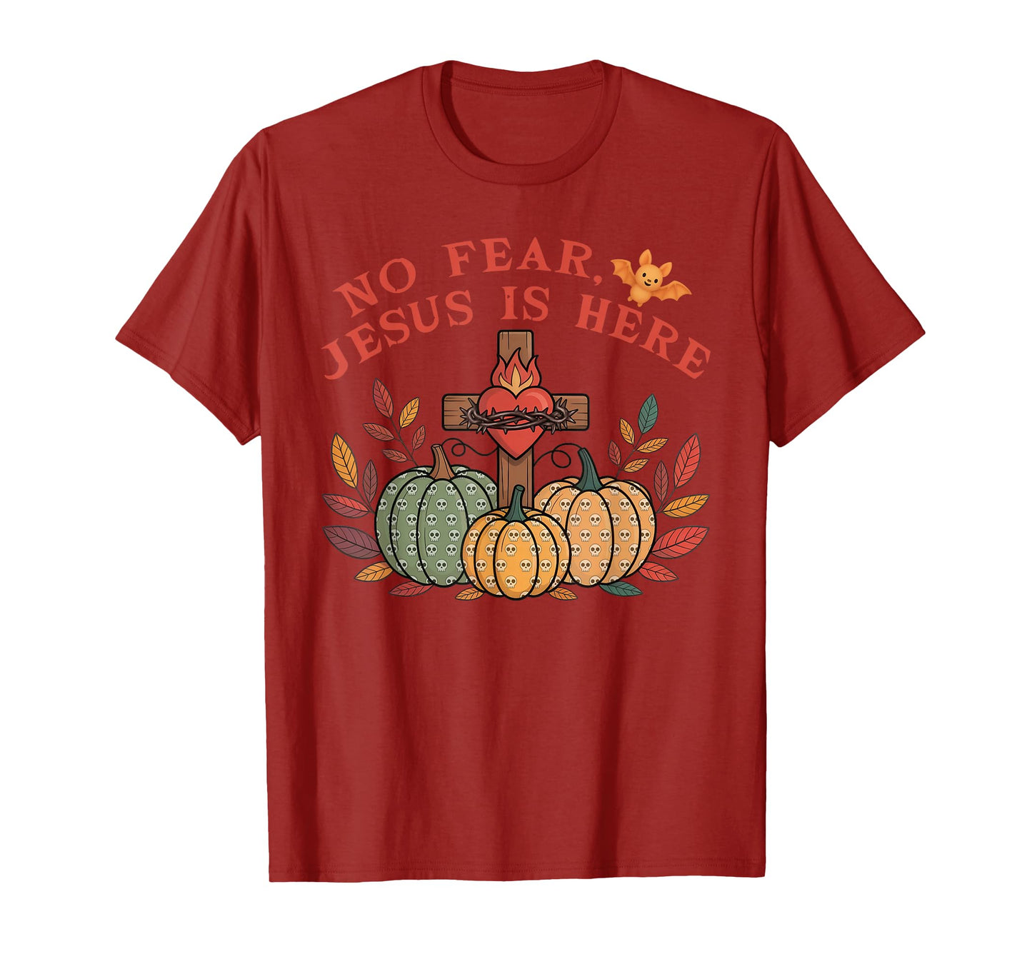 No Fear Jesus is Here Christian Halloween T-Shirt