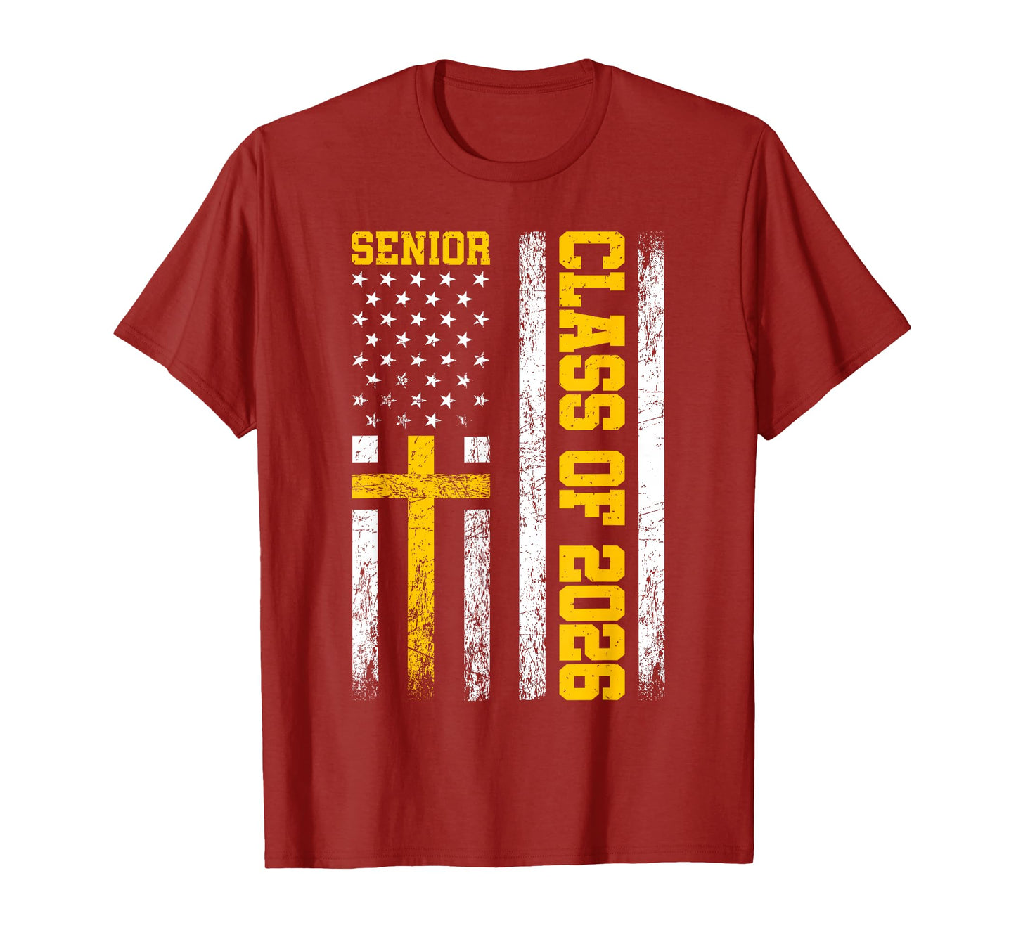 Senior Class of 2026 USA Flag Cross Christian Senior 2026 T-Shirt