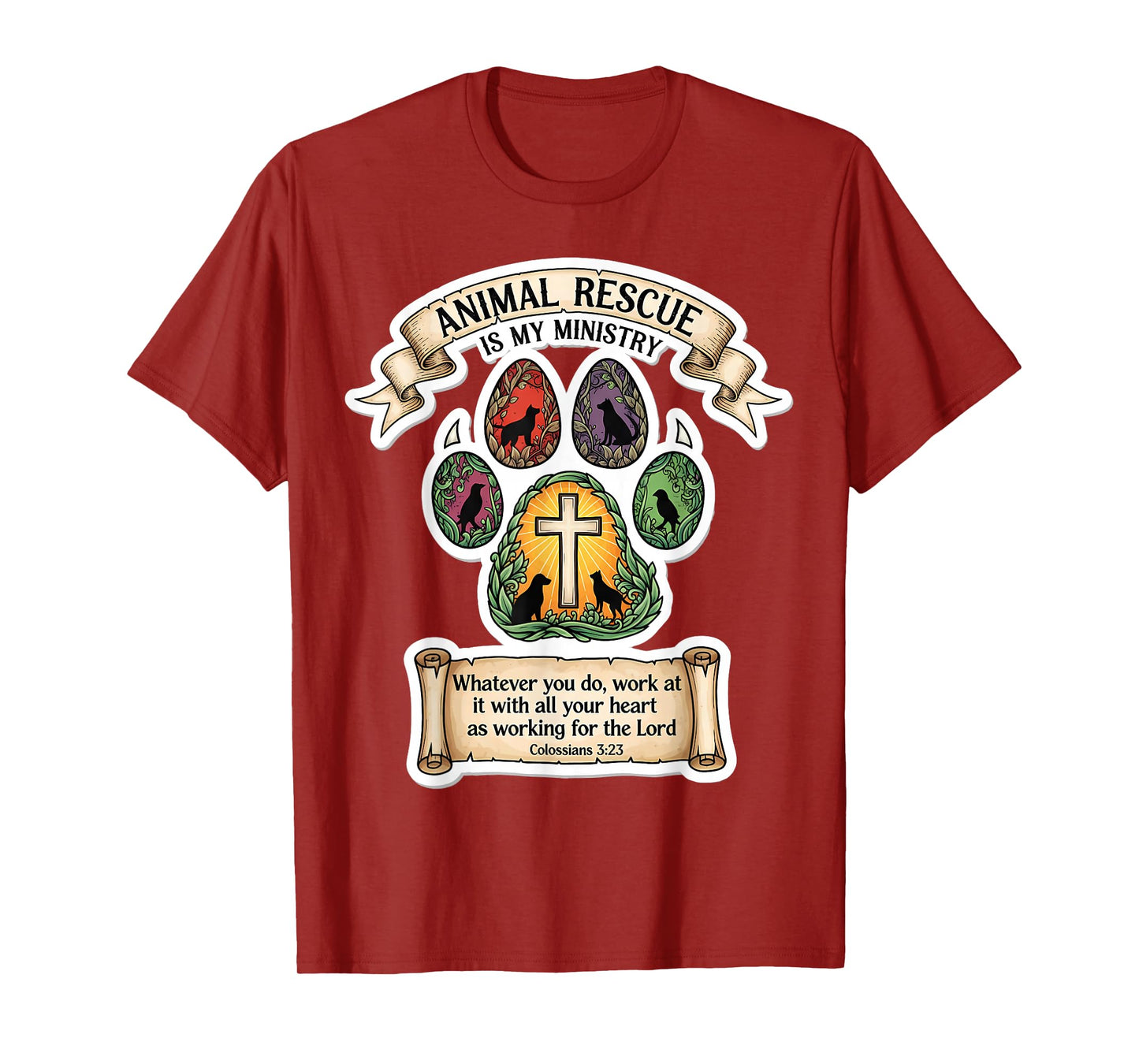 Christian Animal Rescue is My Ministry Officer Volunteer God T-Shirt
