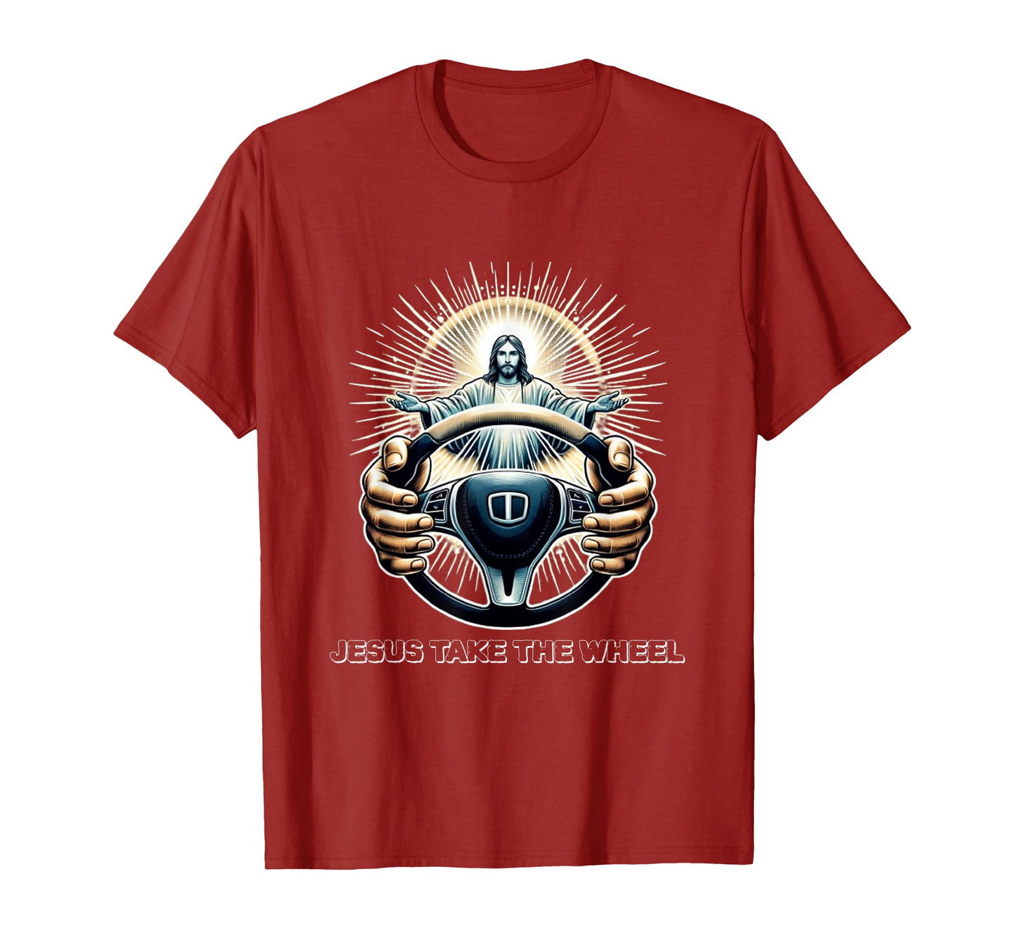 Faithful Sapparelring Co.-Jesus Take The Wheel Jesus Take The Wheel: Divine Guidance-Christian-Faith-Bible T-Shirt