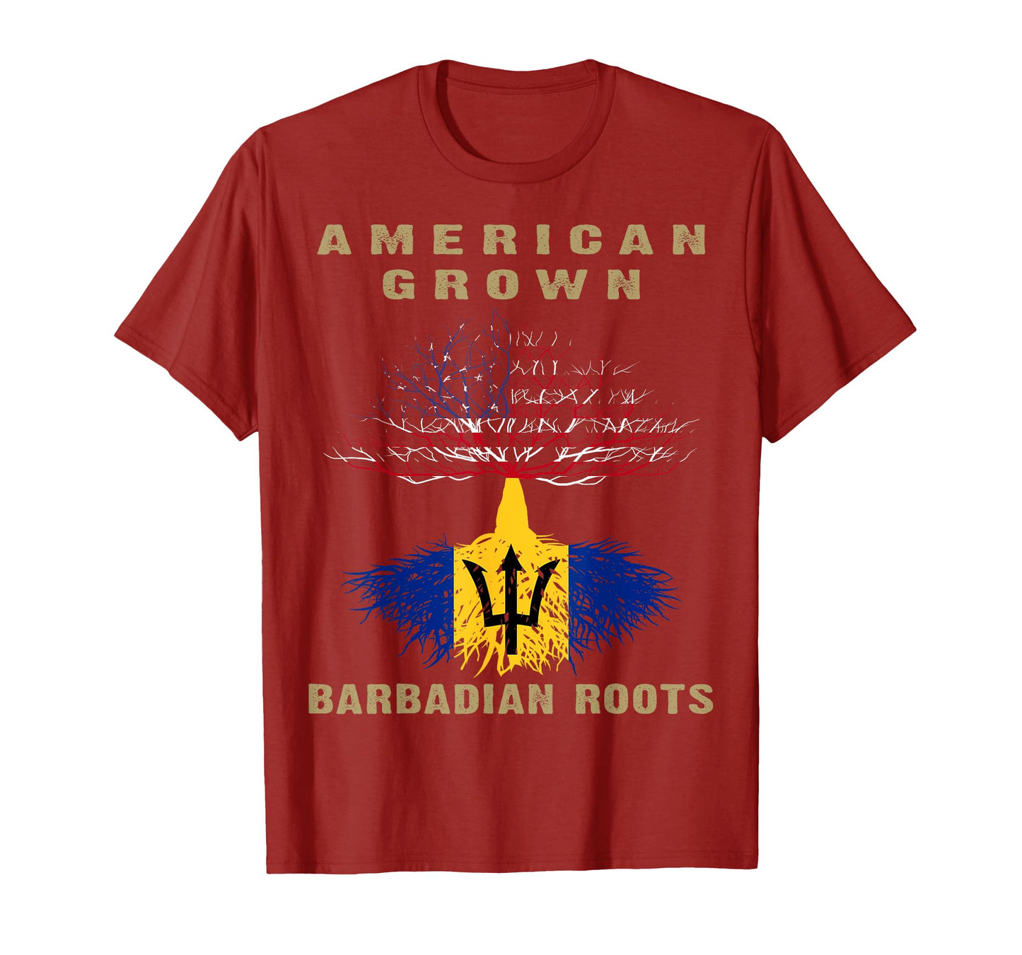 Barbados Bajan Barbadian Heritage Proud Half Barbadian Flag T-Shirt