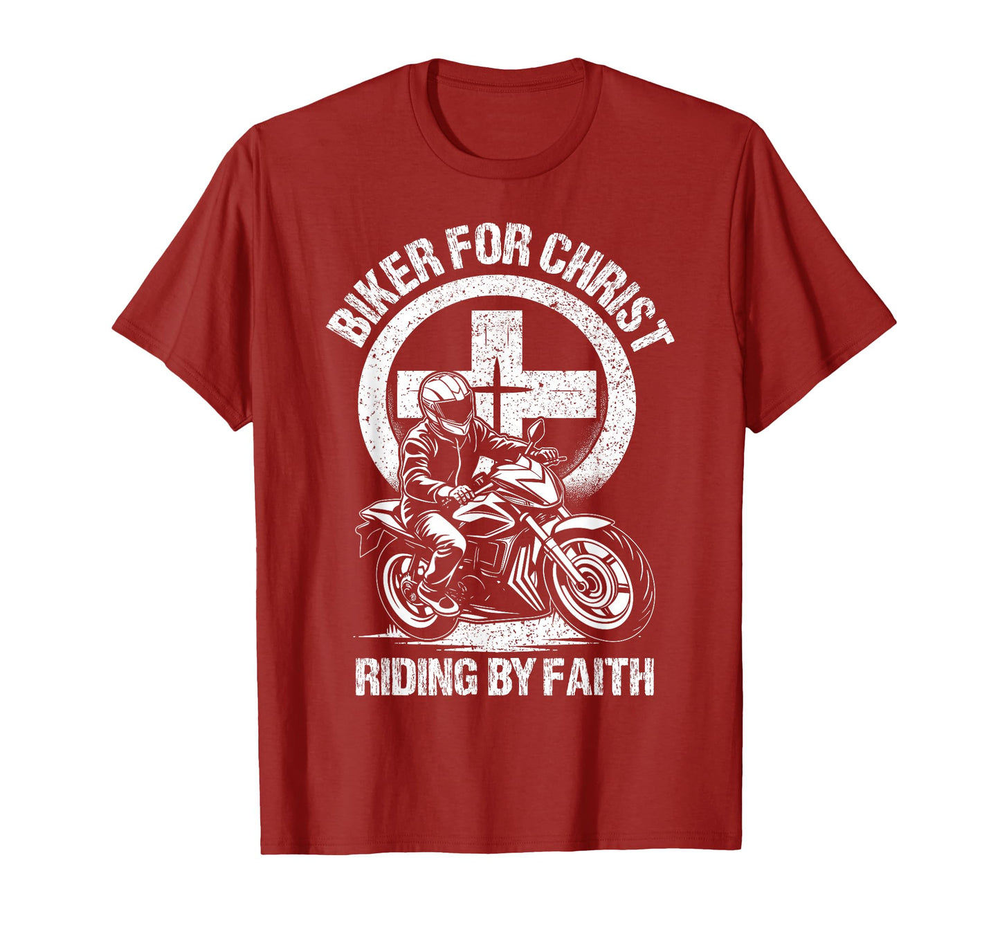 Biker For Christ Riding By Faith T-Shirt