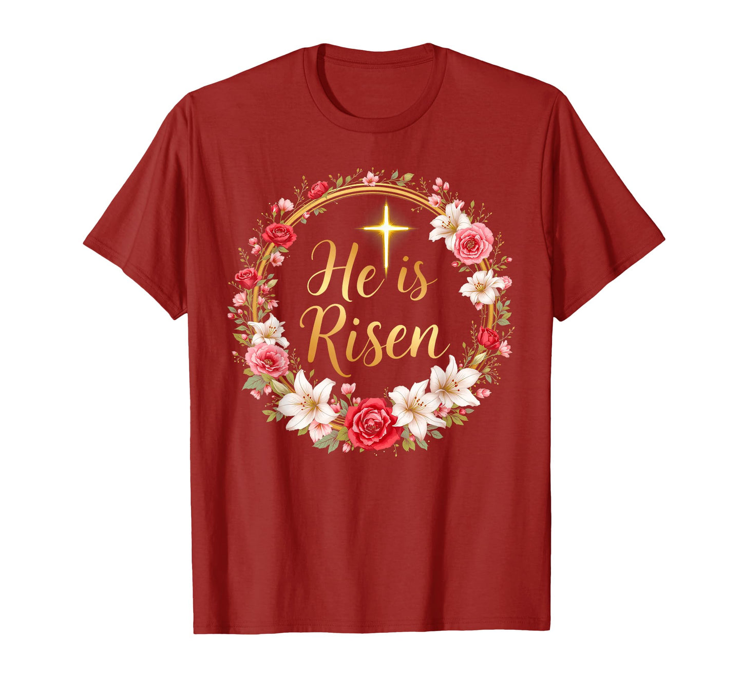 He Is Risen Jesus Christian Hapy Easter Girl Women Daughter T-Shirt