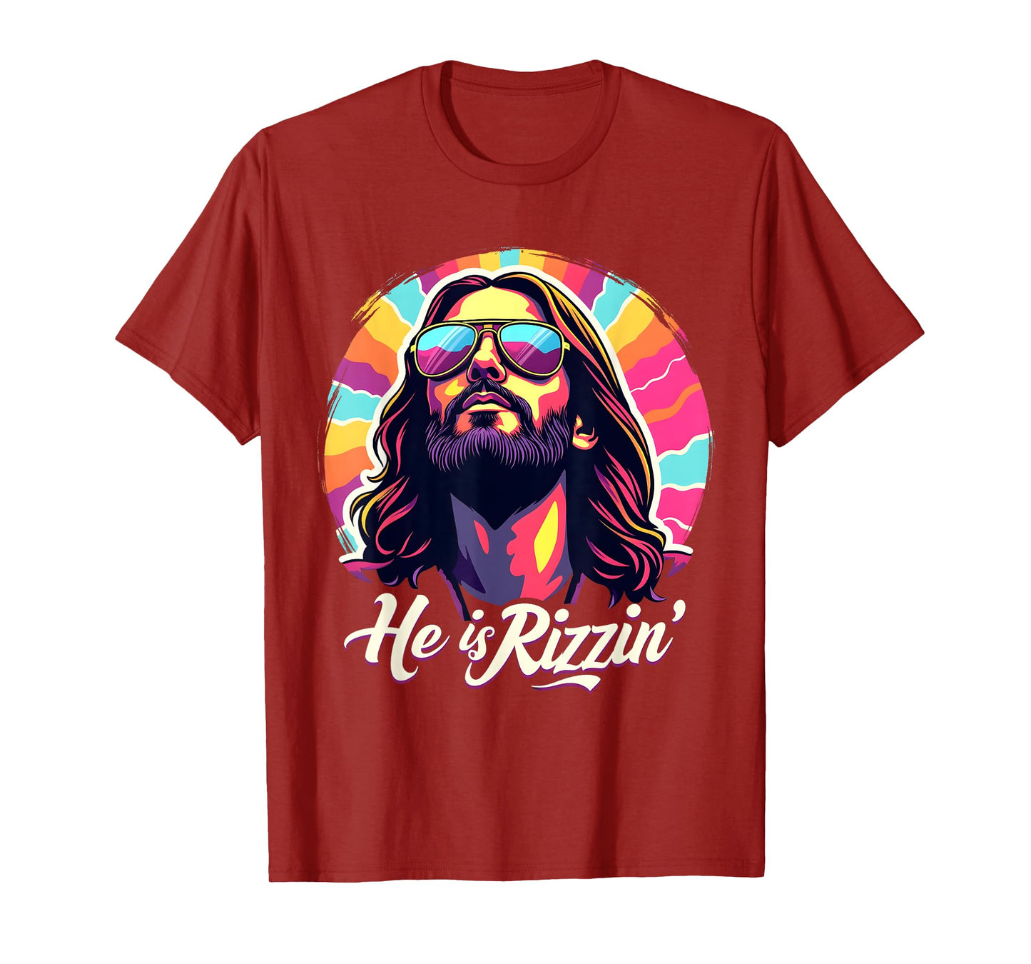 Retro Vintage Jesus Christian He Is Rizzin' Jesus Is Rizzen T-Shirt