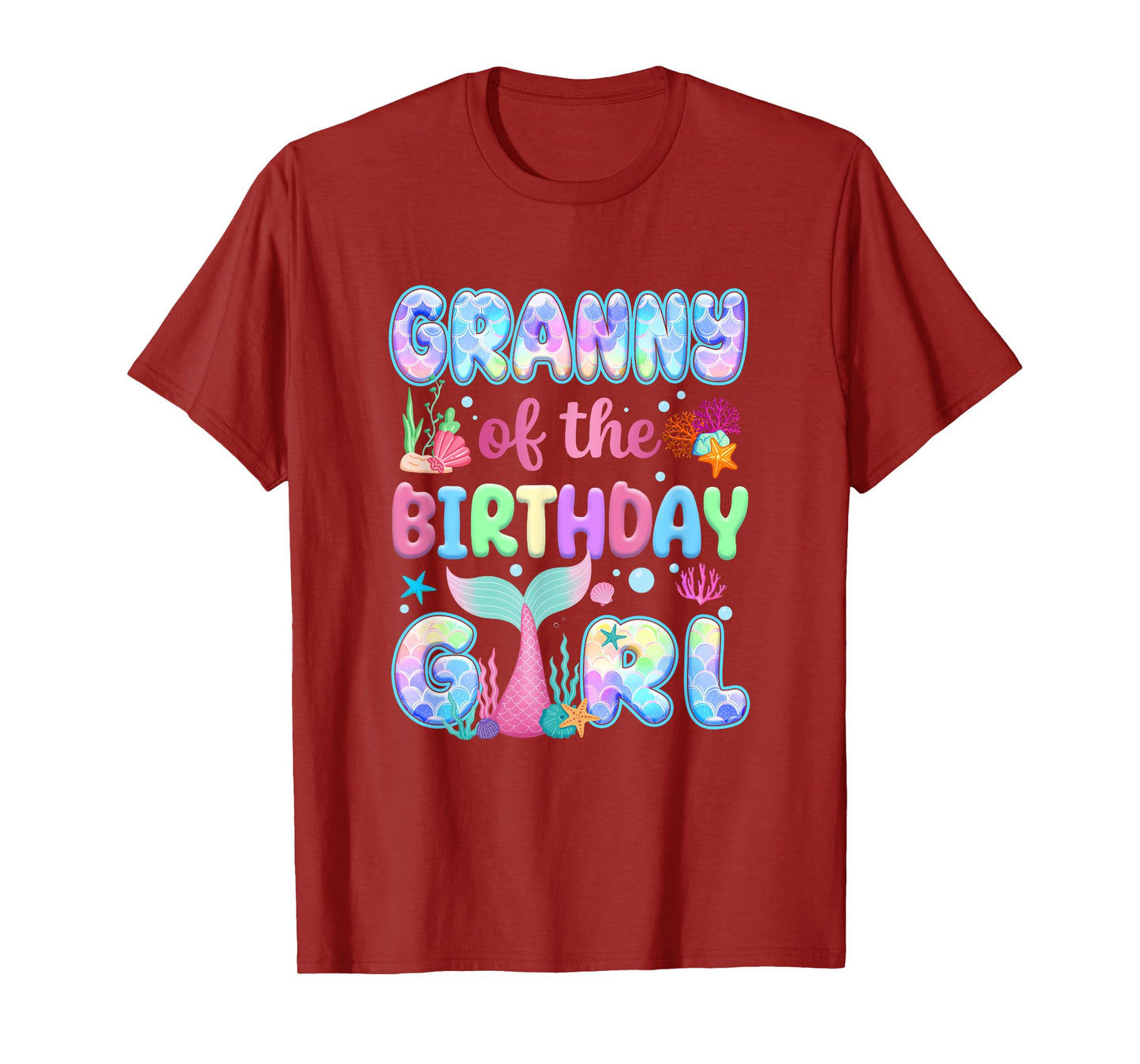Granny Of The Birthday Mermaid Girl Family Matching Party T-Shirt