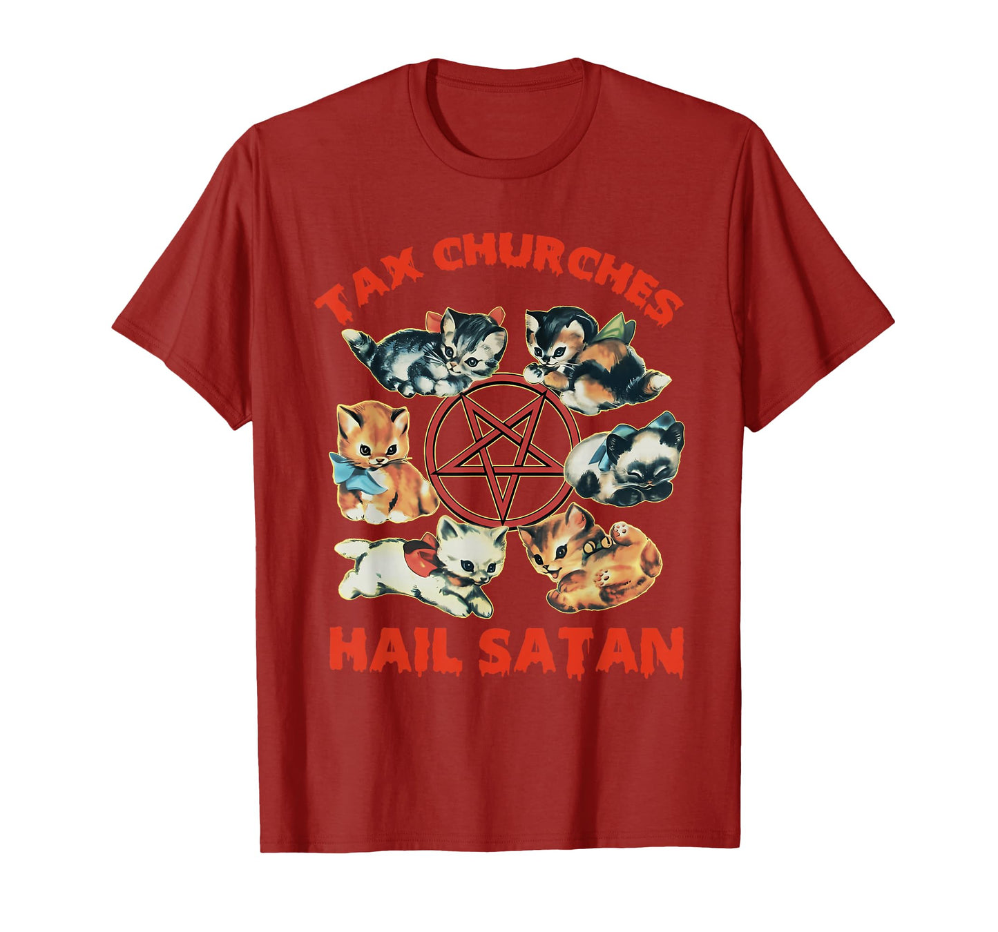 Tax Churches Hail Satan Funny Design T-Shirt