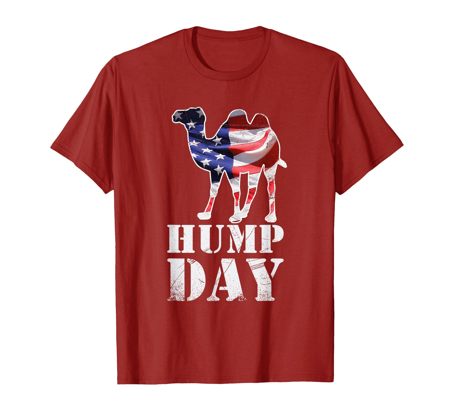 Hump Day American Flag Camel Themed Illustration Art Designe T-Shirt for Women Kids Men