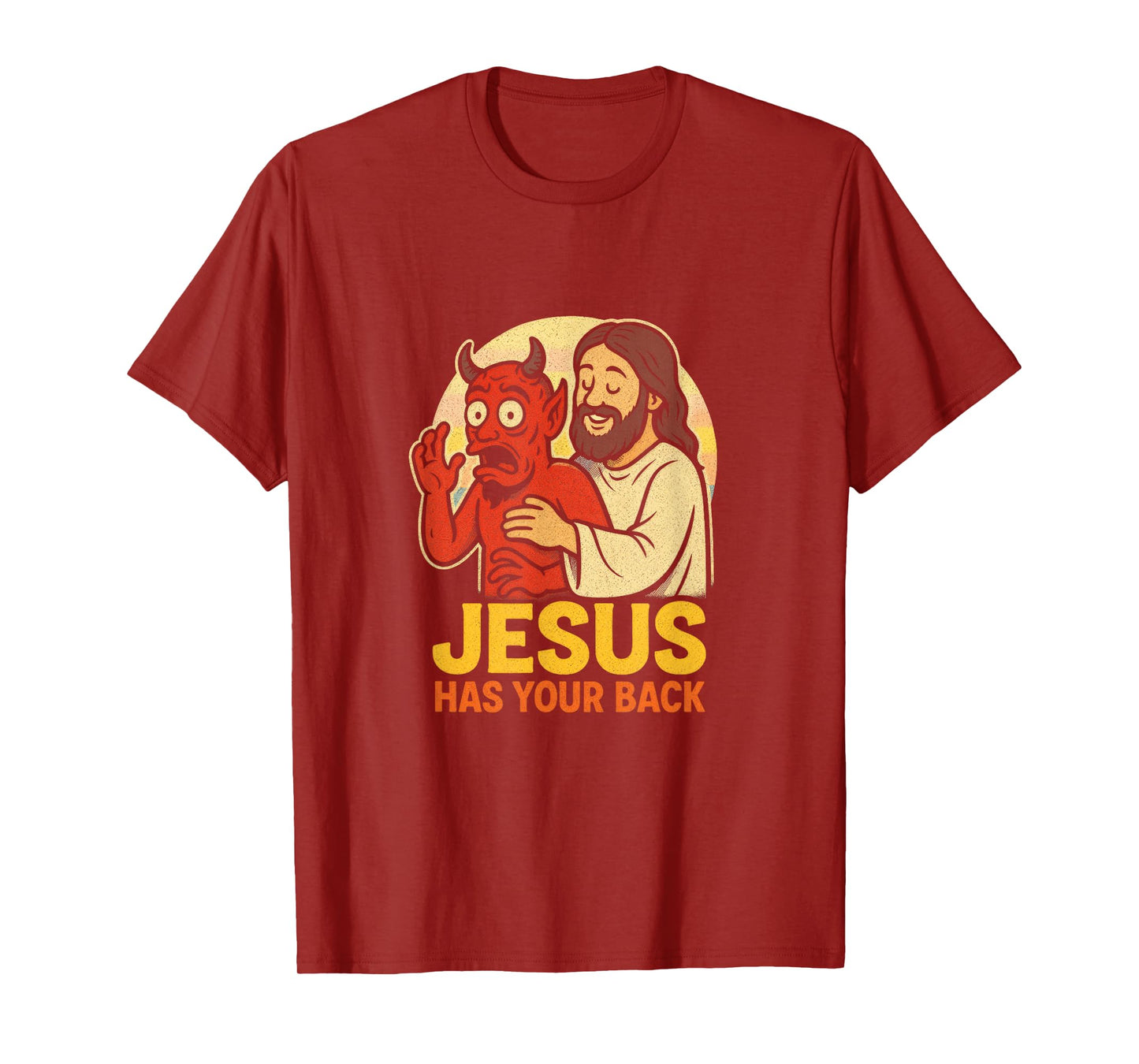 Jesus Has Your Back - Jesus Jiu Jitsu Retro T-Shirt