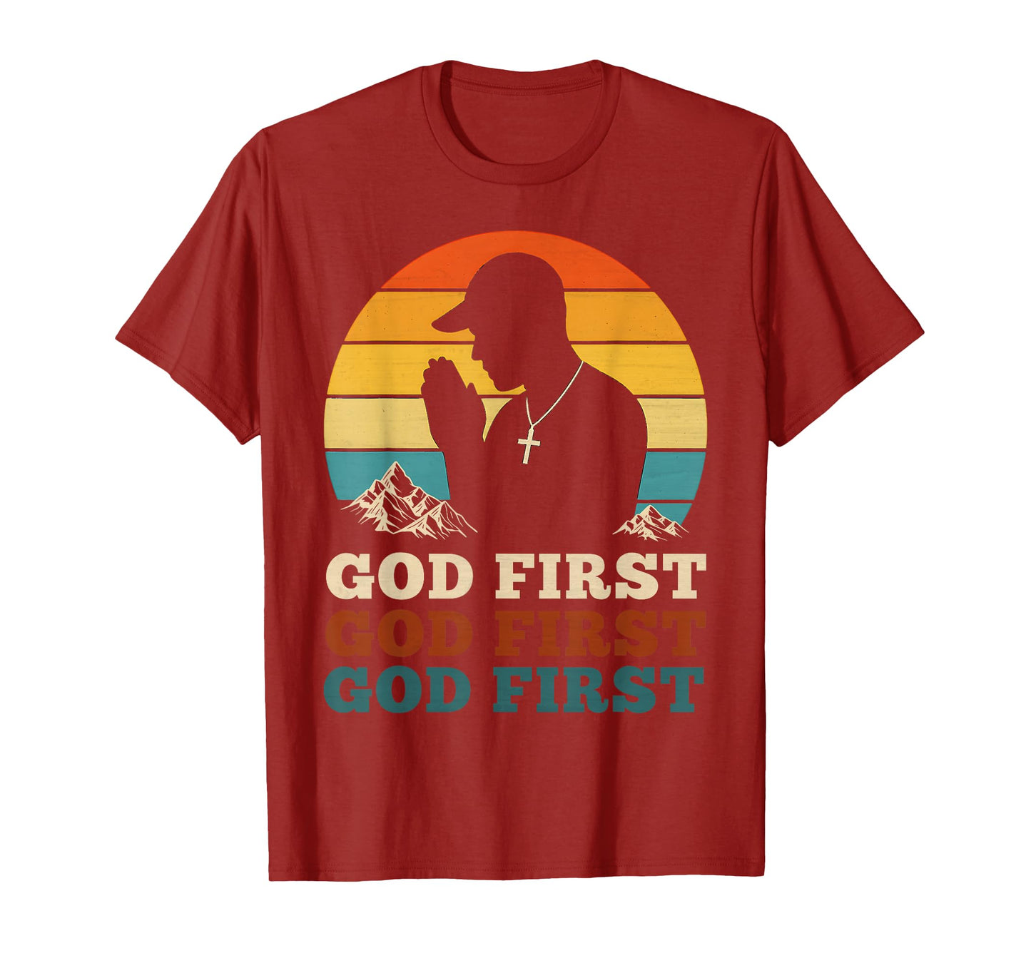 God First Vintage Christian Teenagers Hip Hop Praying Church T-Shirt