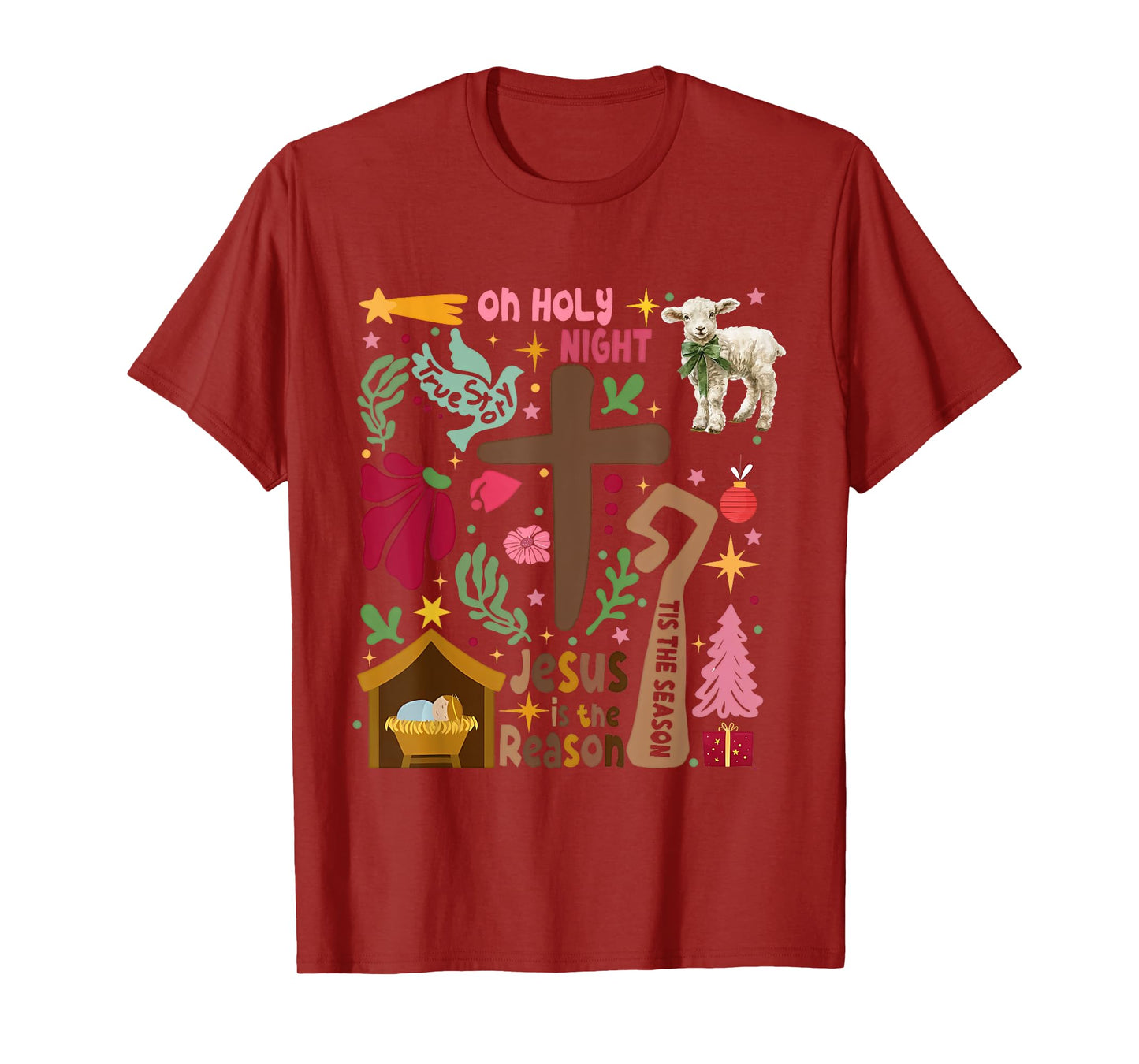 Jesus Christmas Christian Nativity Scene Christian Christmas T-Shirt