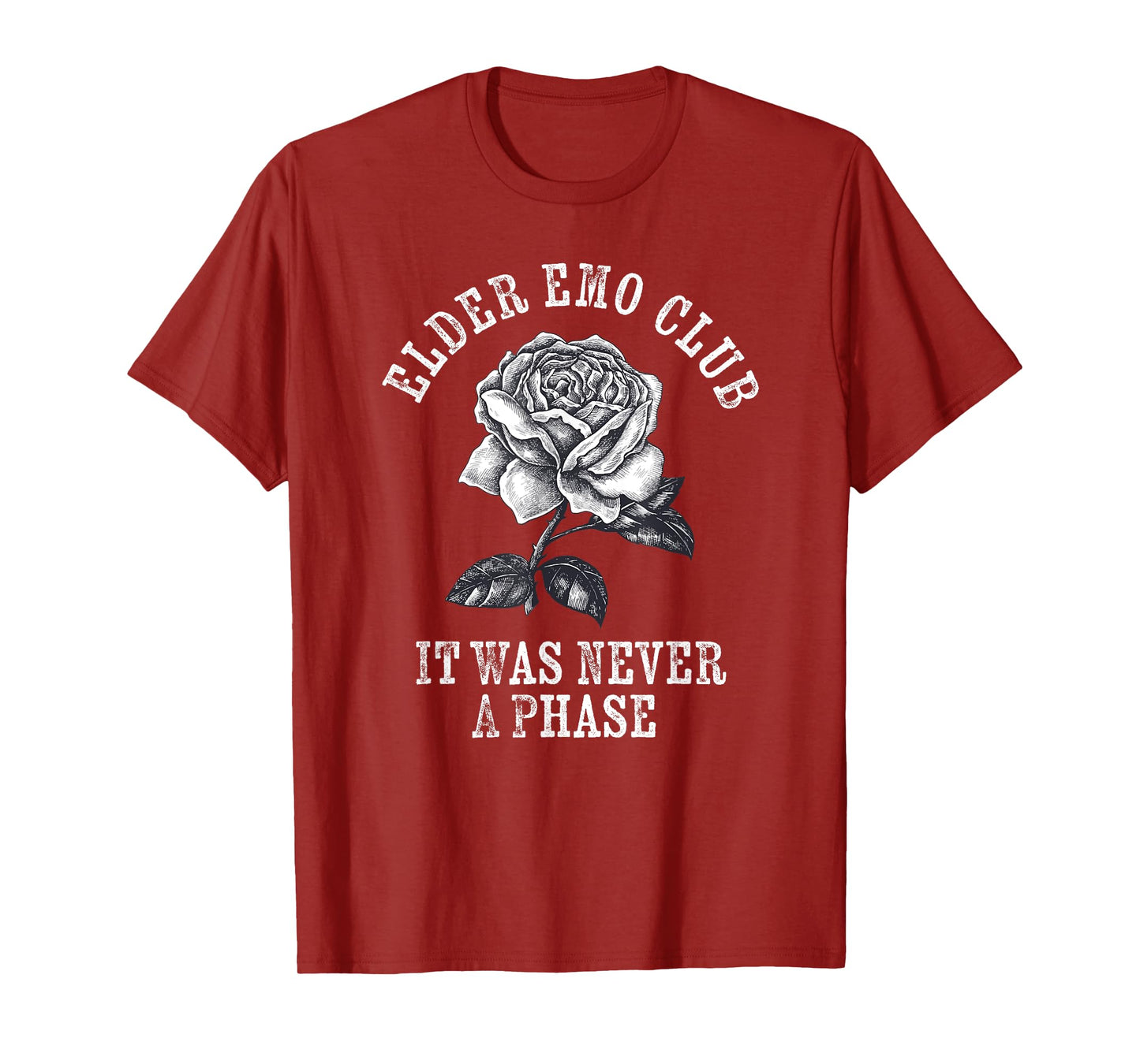 Elder Emo Club It Was Never A Phase Funny Emo Goth Punk T-Shirt