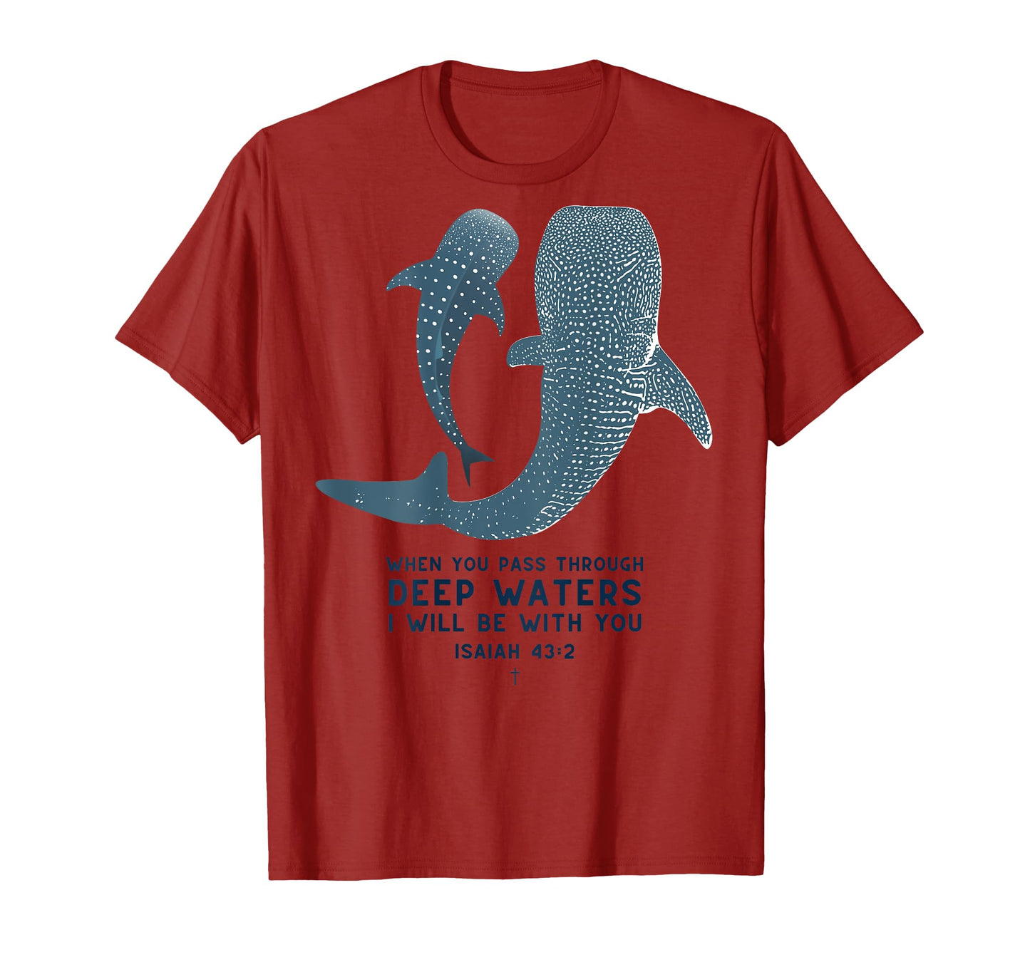 Christian Scripture Jesus Isaiah Whale Shark (On Back) T-Shirt