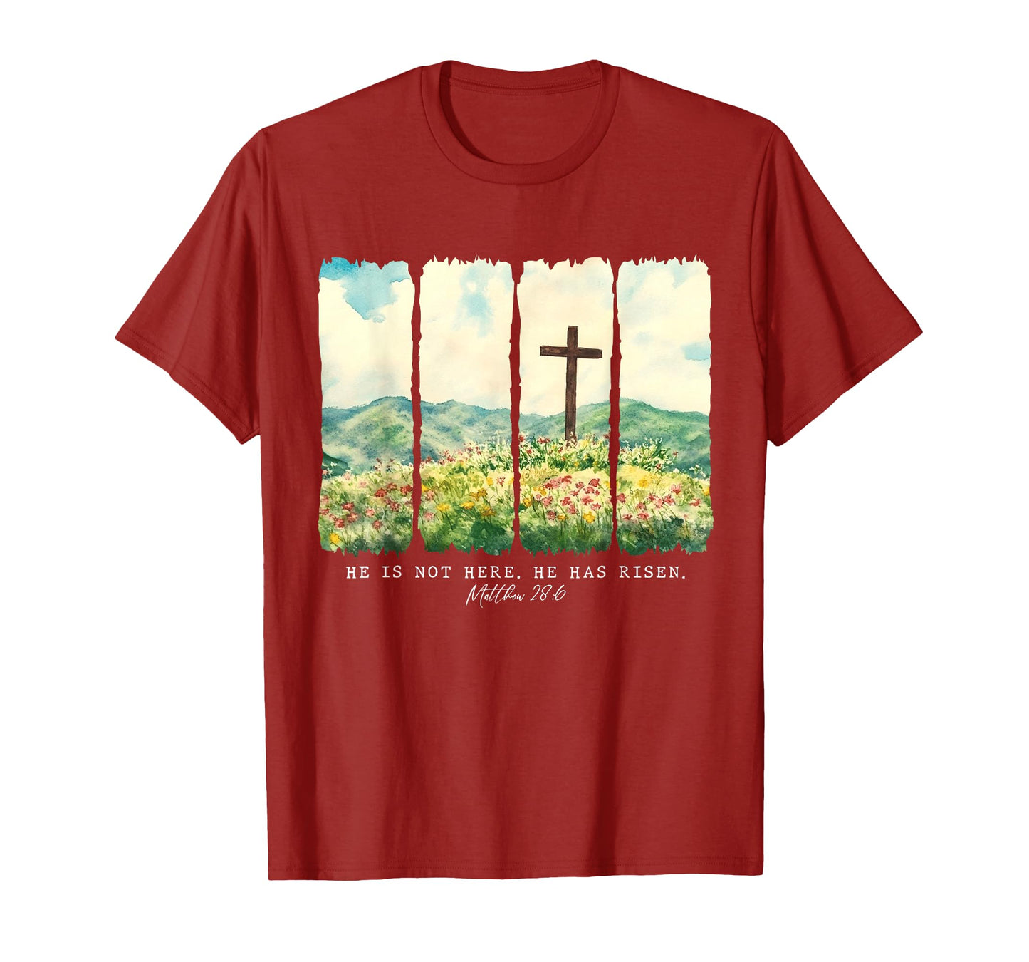 He is Not Here He Has Risen Jesus Easter Christian Faith T-Shirt
