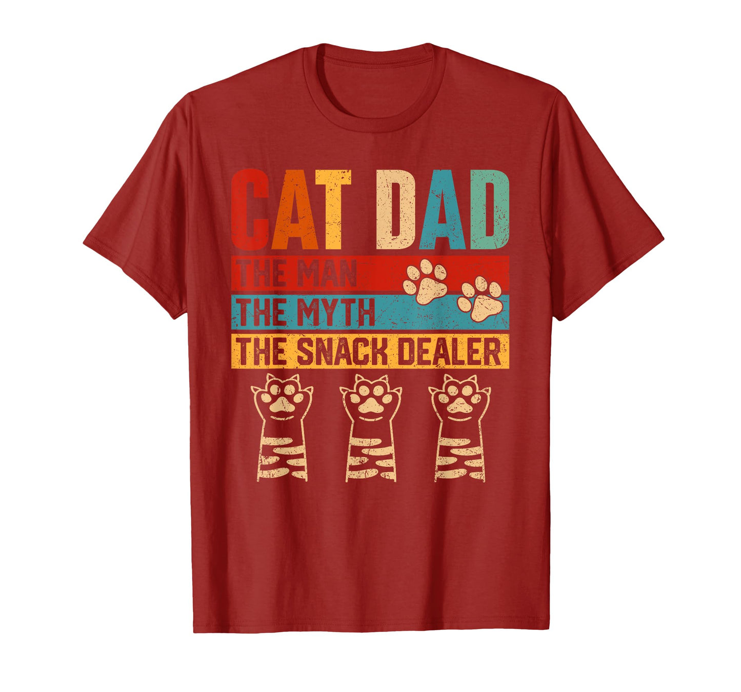 Vintage Cat Dad The Man Myth Snack Dealer Funny Fathers Day T-Shirt