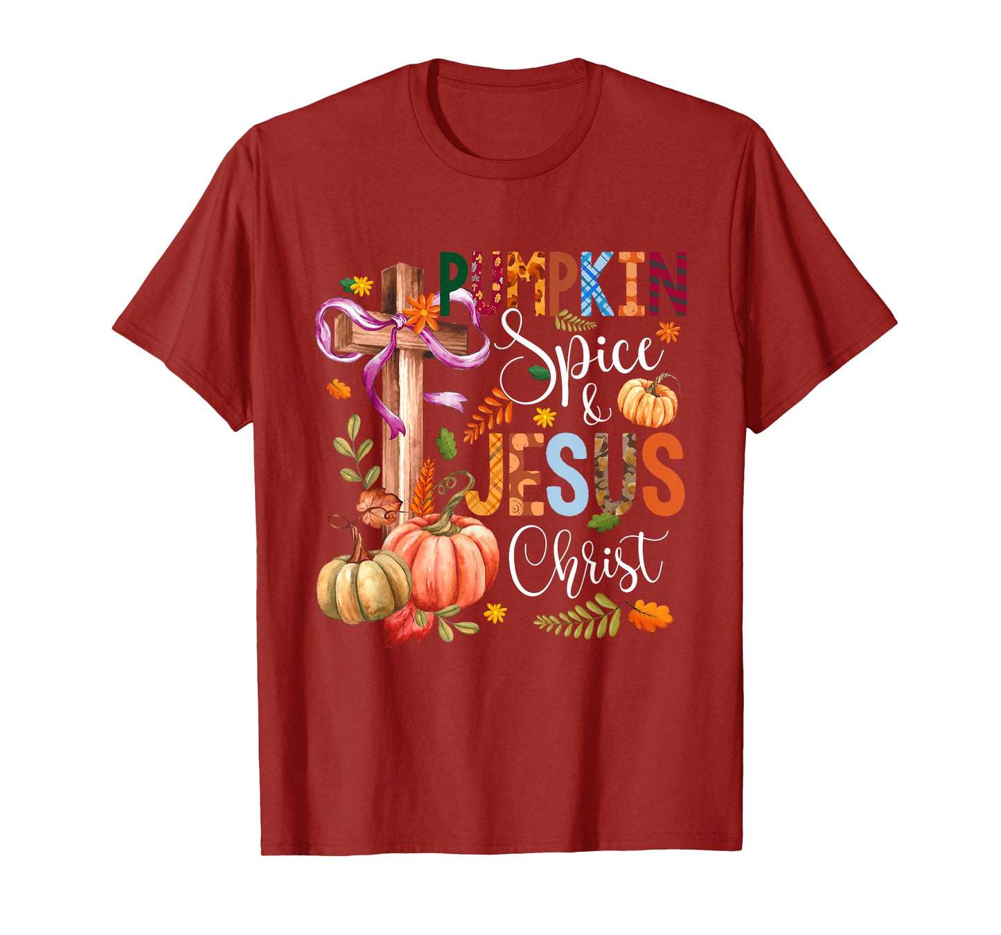Funny Pumpkin Spice Jesus Christ Fall Thanksgiving Christian T-Shirt
