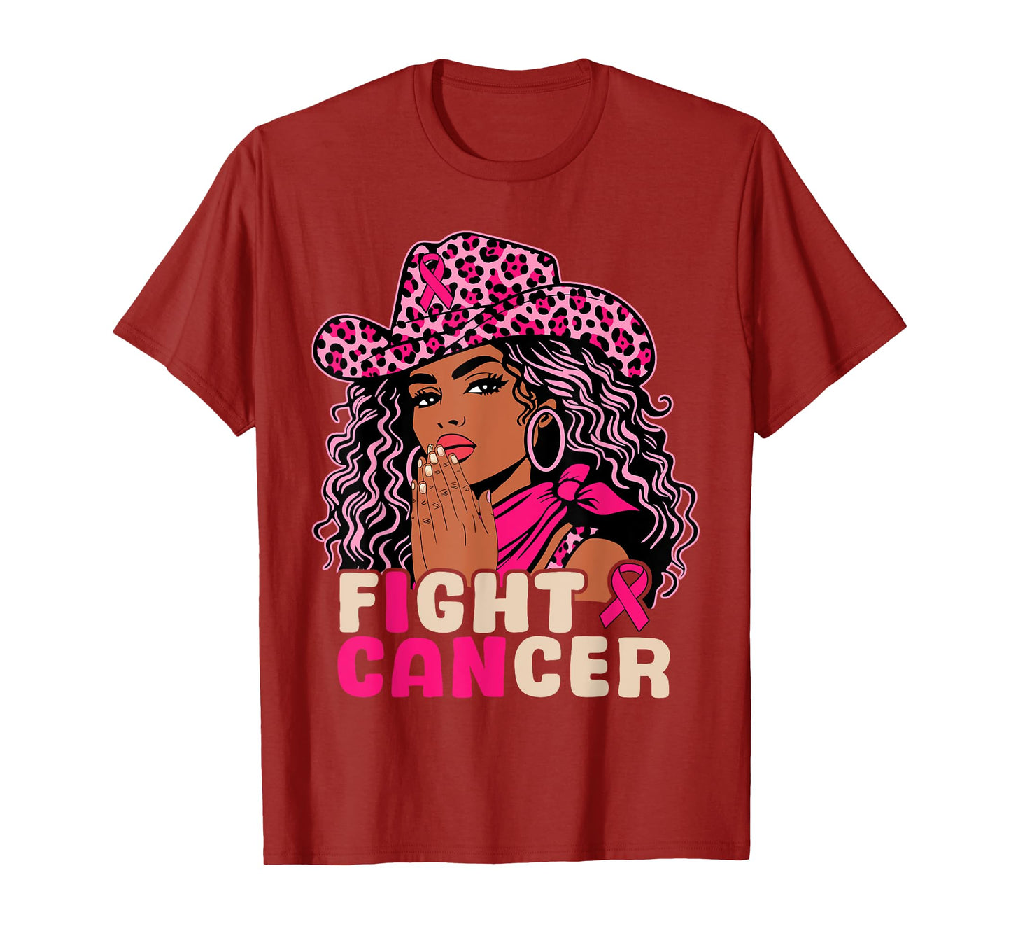 Fight Breast Cancer Afro Black Cowgirl Pray Western African T-Shirt
