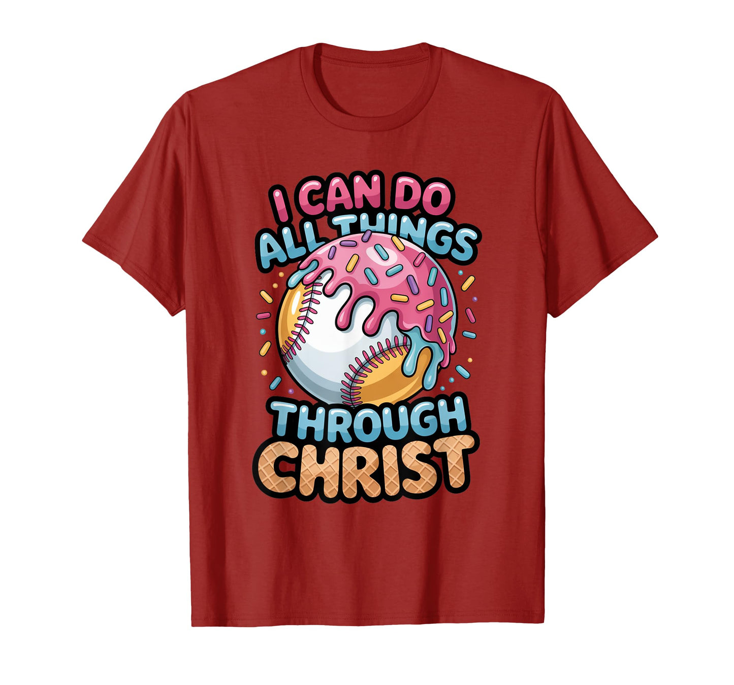 Ice Cream Drip Baseball Stuff Christian Baseball Shirts Boys T-Shirt