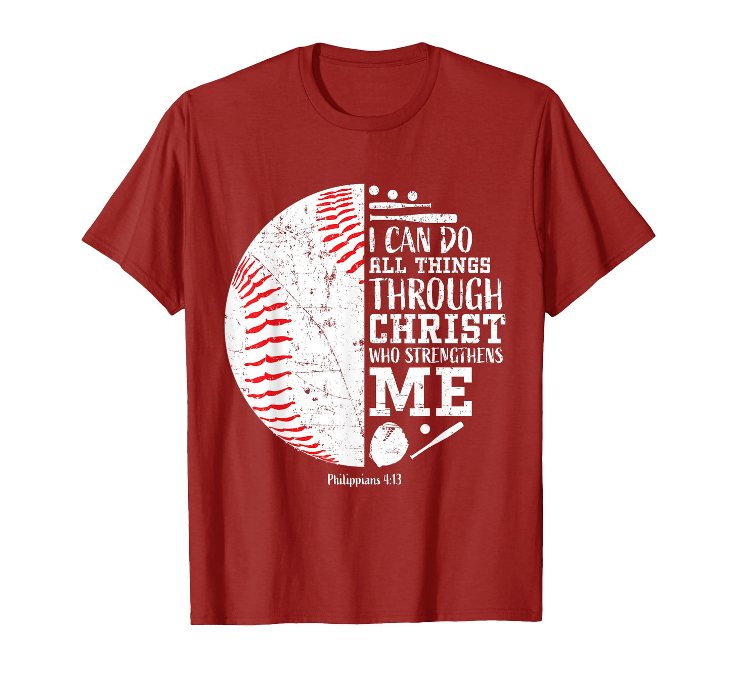 Christian Baseball I Can Do All Things Religious Verse Gifts T-Shirt