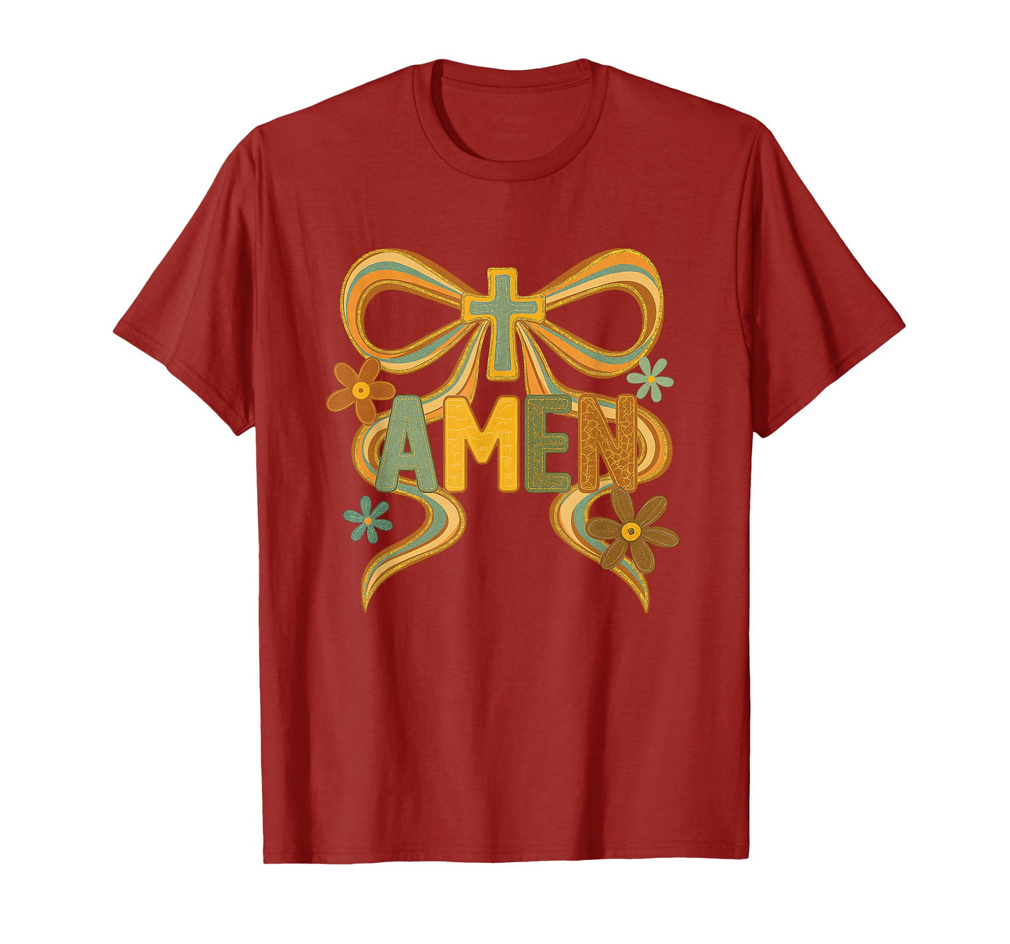 Vintage Floral Amen, Coquette Boho Amen, Floral Bible Verses T-Shirt