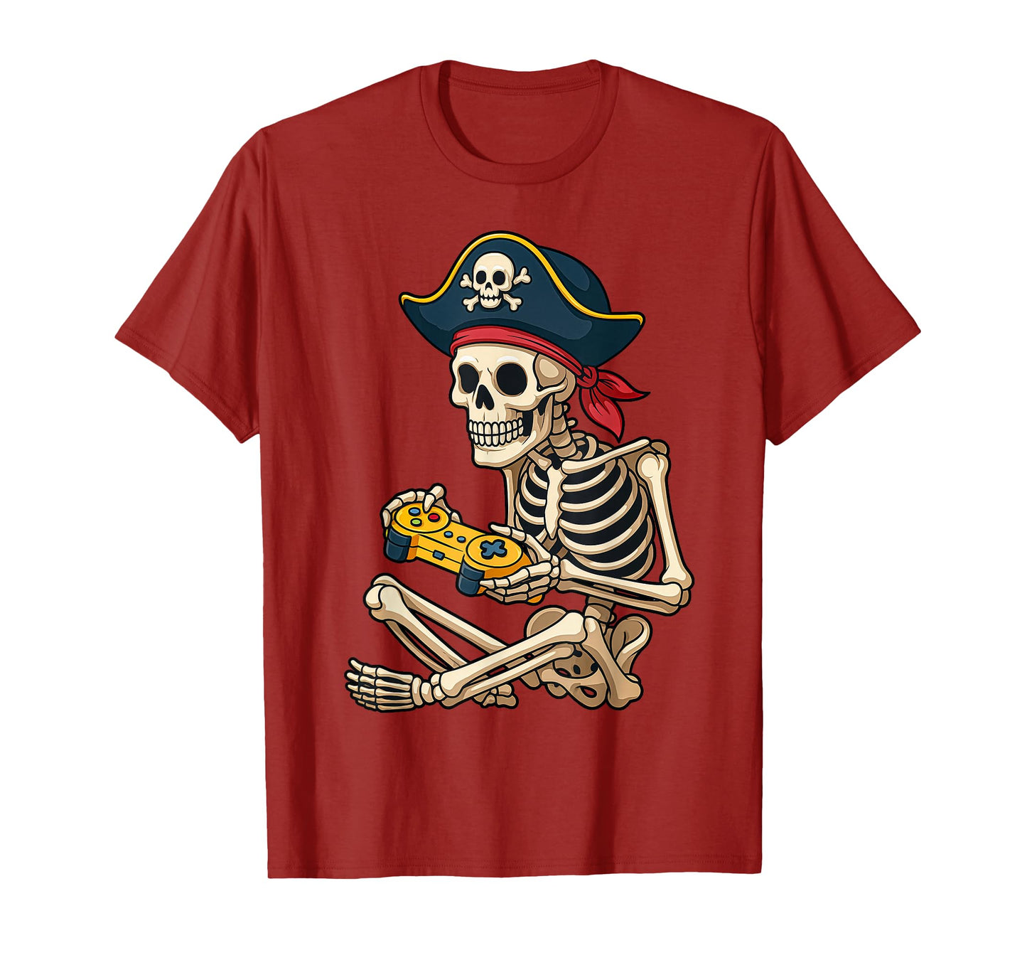 Halloween Shirts Gamer Skeleton Pirate Halloween Kids Boys T-Shirt