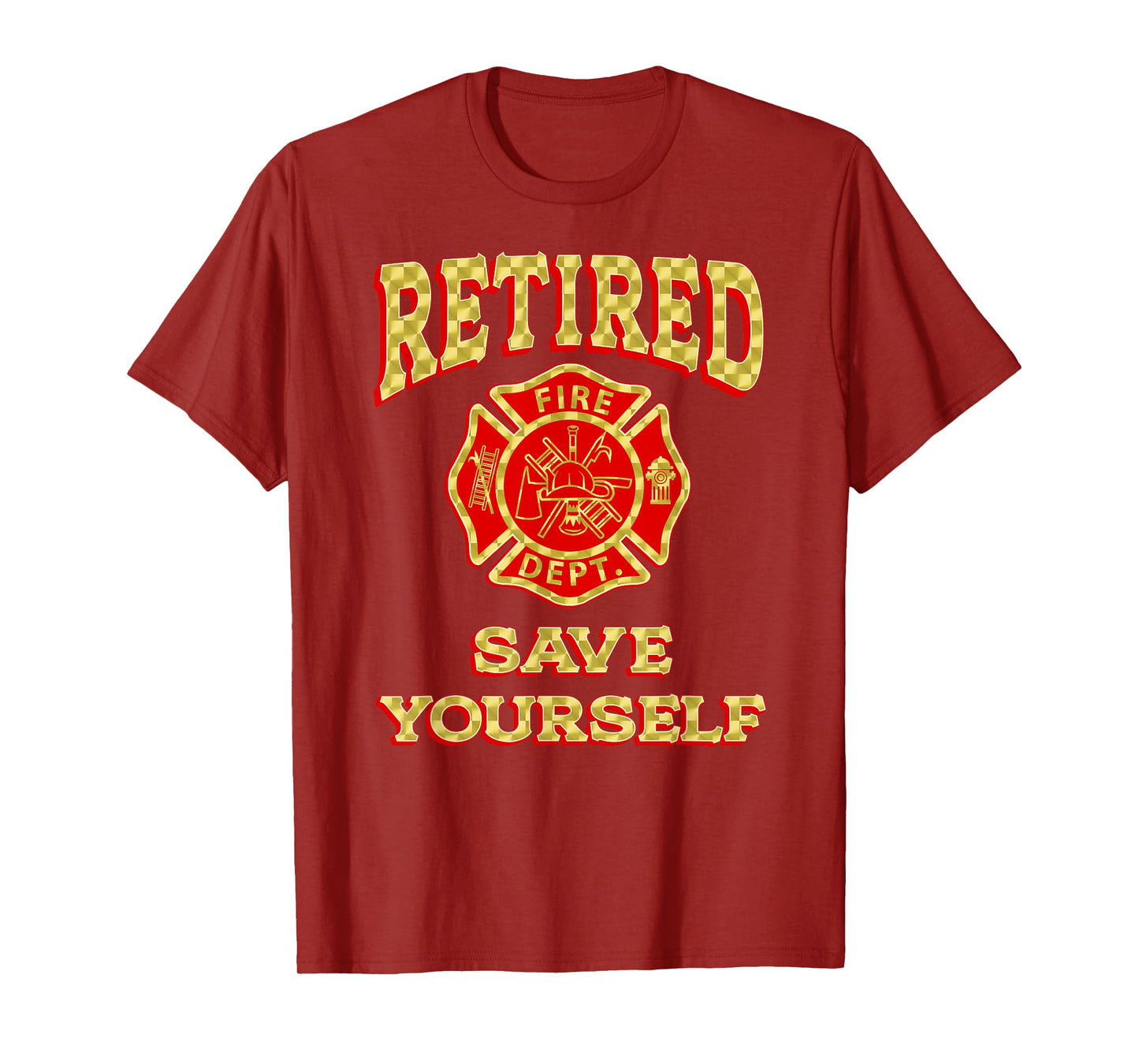 RETIRED SAVE YOURSELF Funny fireman retirement gifts vintage T-Shirt