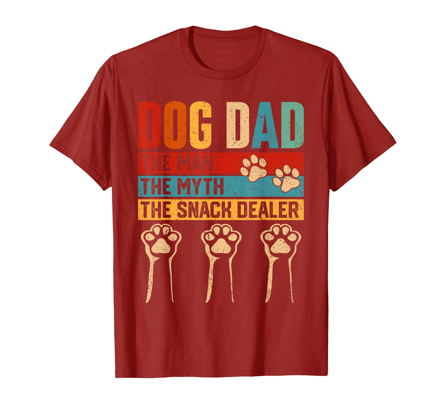 Vintage Dog Dad The Man Myth Snack Dealer Funny Fathers Day T-Shirt