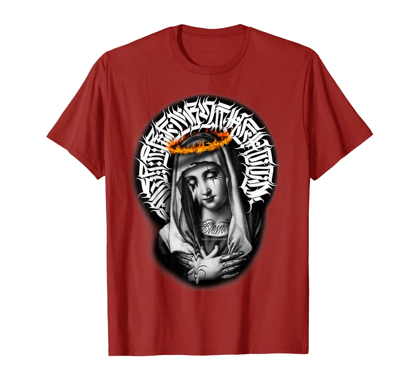 Mother Mary Tattoo Blessed Pray Gothic T-Shirt