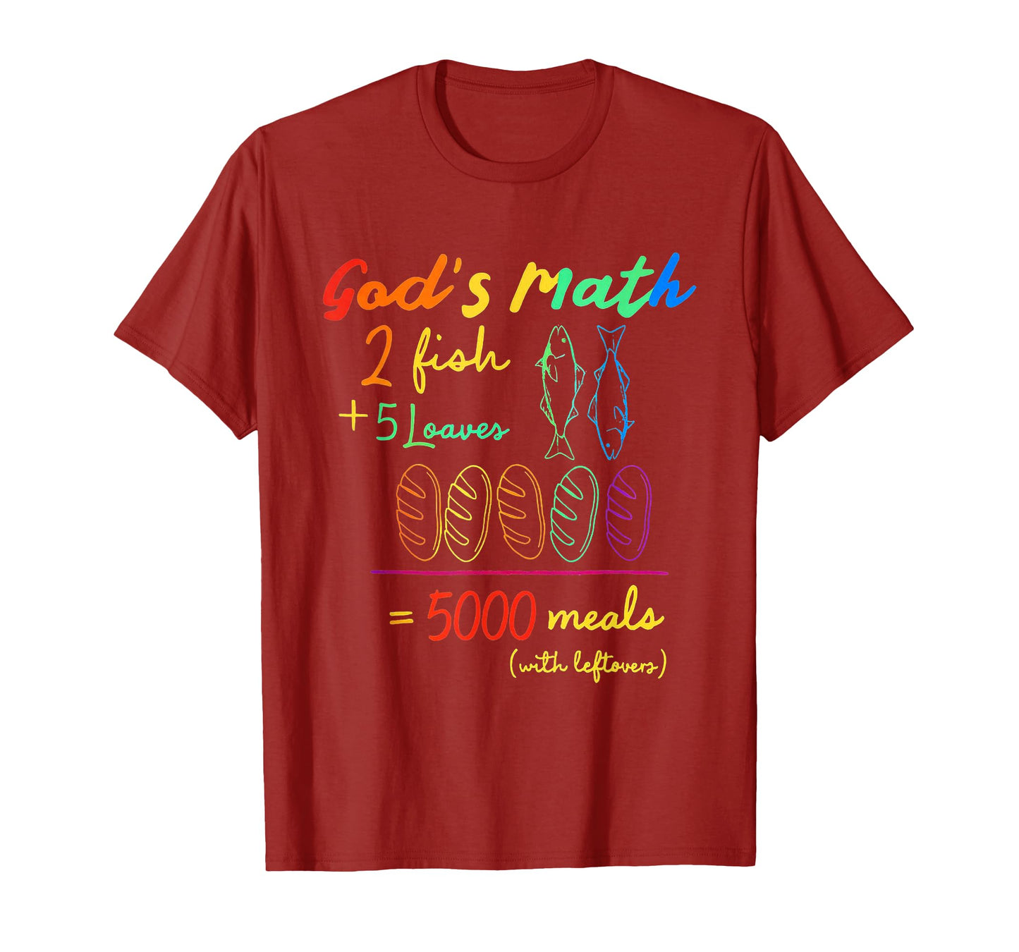 2 Fishes 5 Breads Jesus Feeds The 5000 Christian LGBT T-Shirt