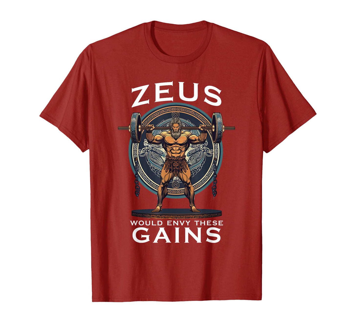 Funny Bodybuilding Muscle Gain Humor Greek God Zeus T-Shirt