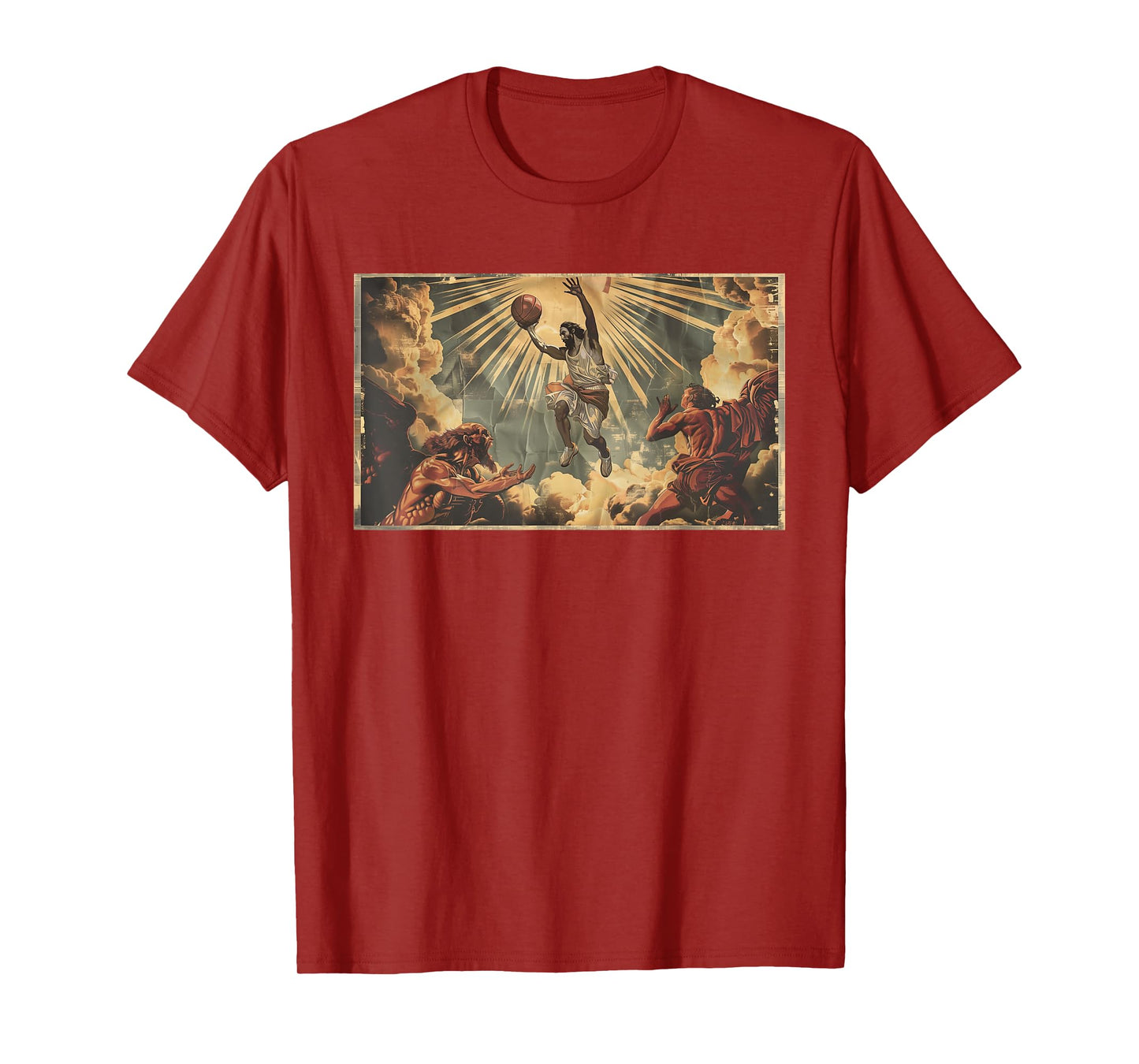 Funny Jesus Dunking Over The Devil Christian T-Shirt