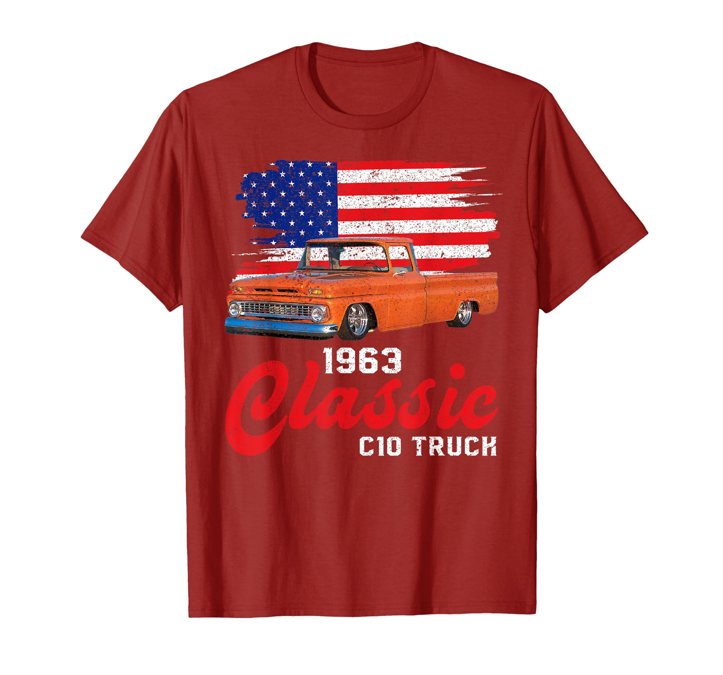 1963 63 c10 truck American Flag T-Shirt