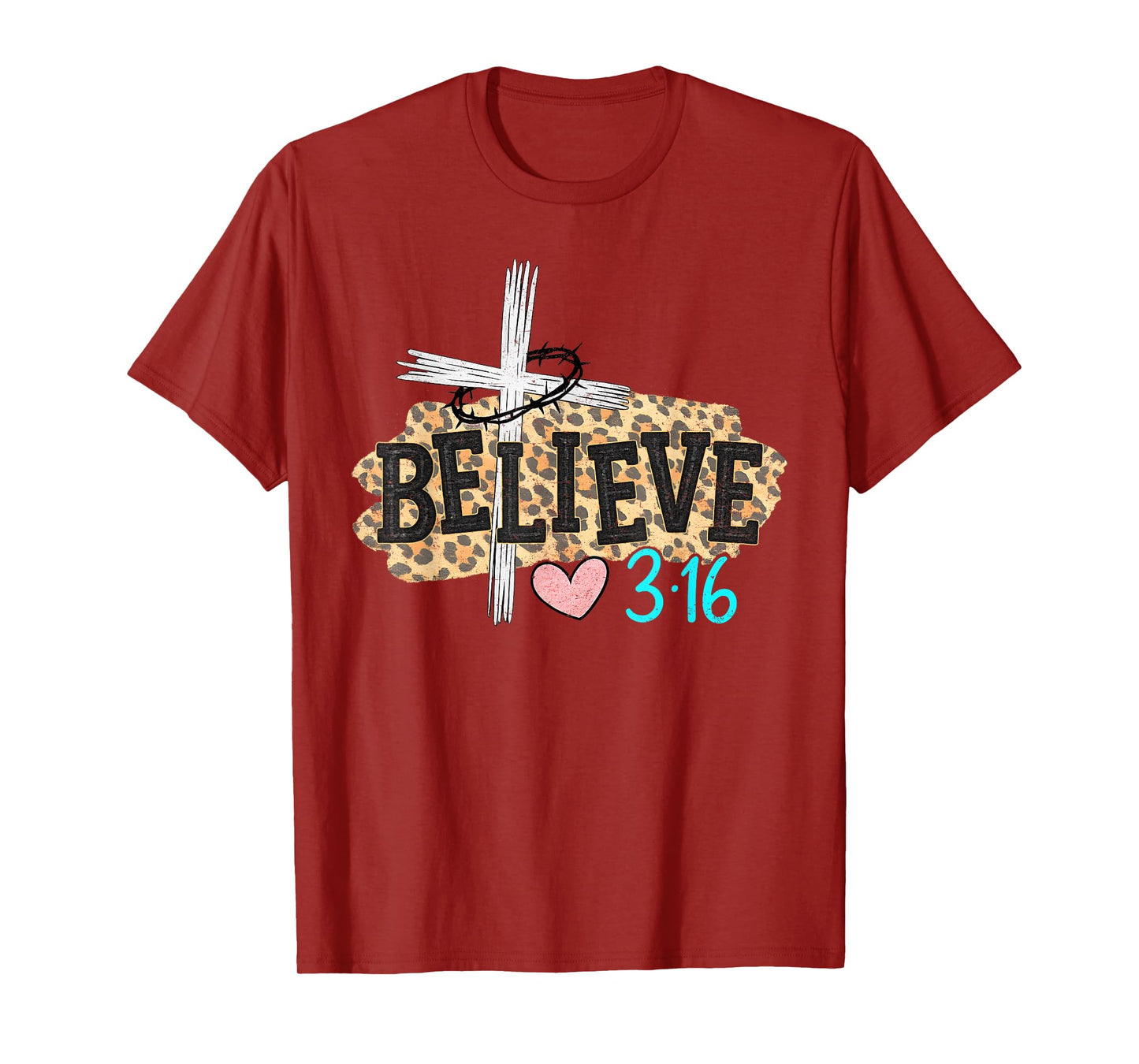 Jesus Believe Christian Cross God Faith Bible Religious Pray T-Shirt