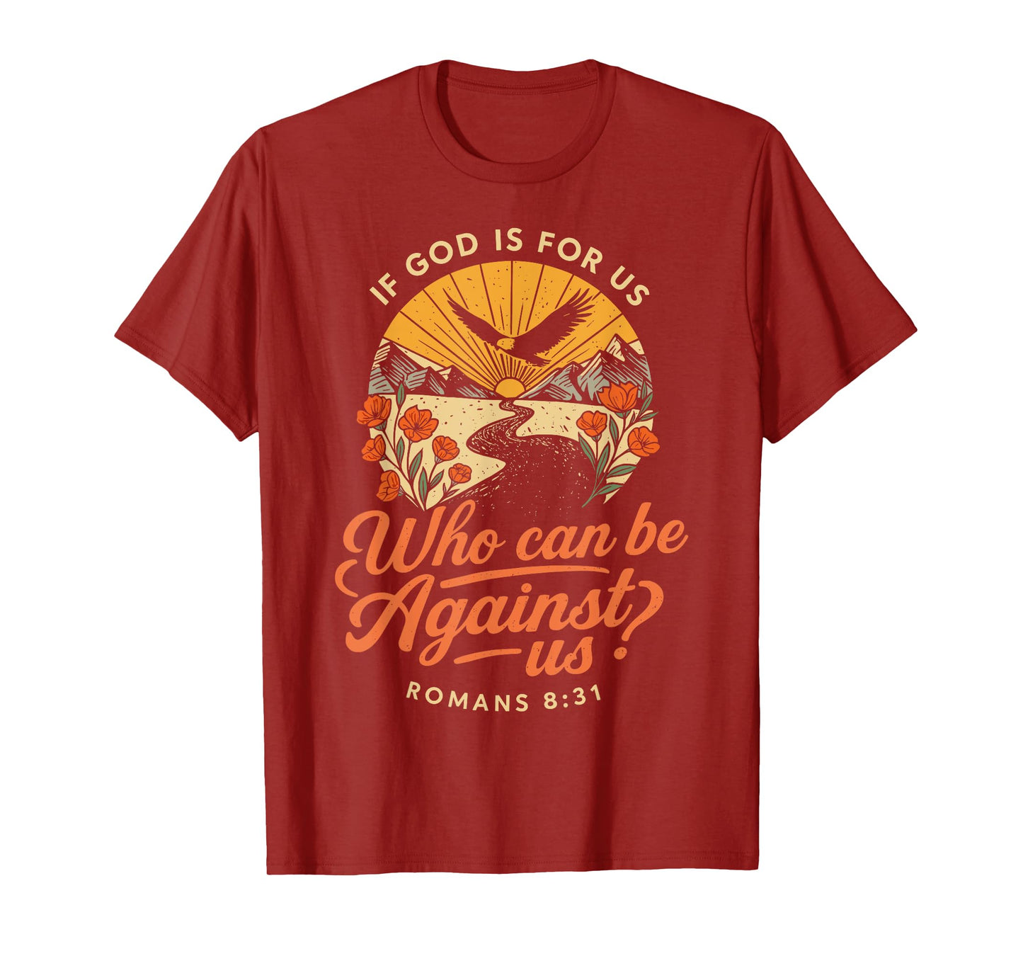 God Is For Us Sunset Eagle Bible Quote Christian T-Shirt
