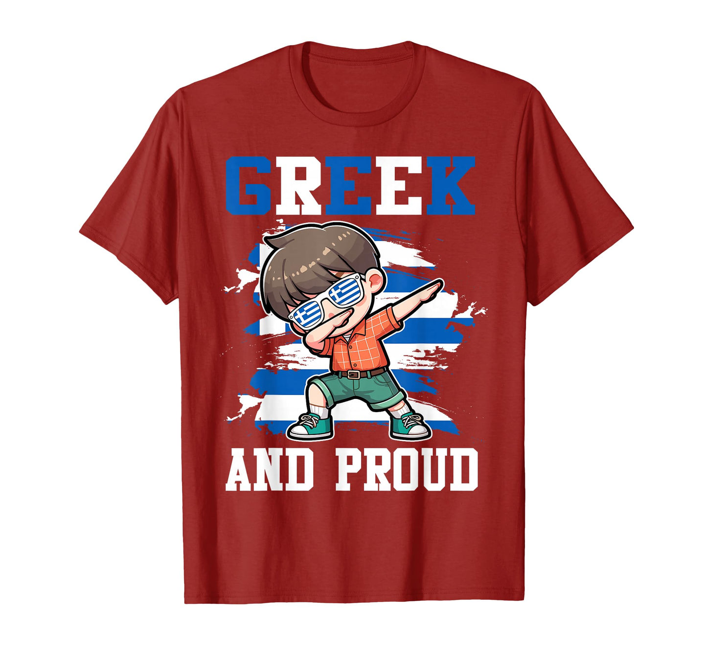Greek And Proud Greek Boy Greece Flag T-Shirt