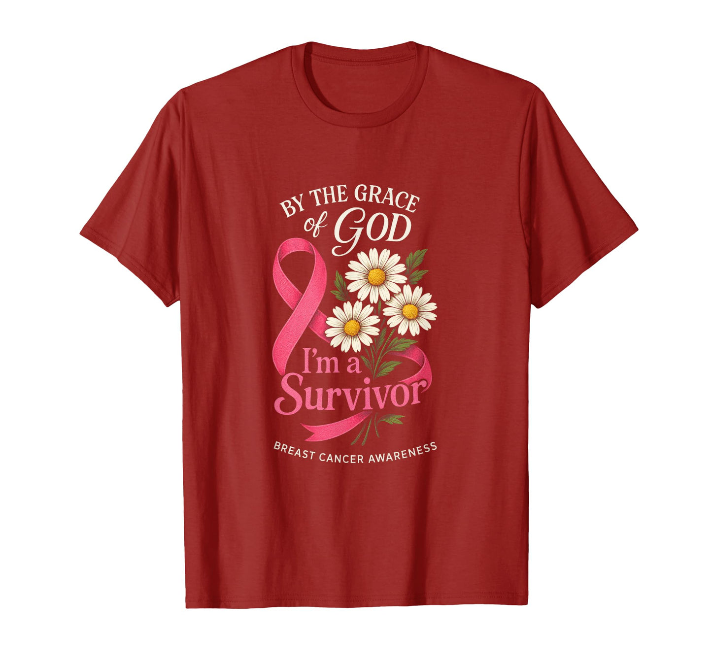 by The Grace of God - Breast Cancer Awareness T-Shirt