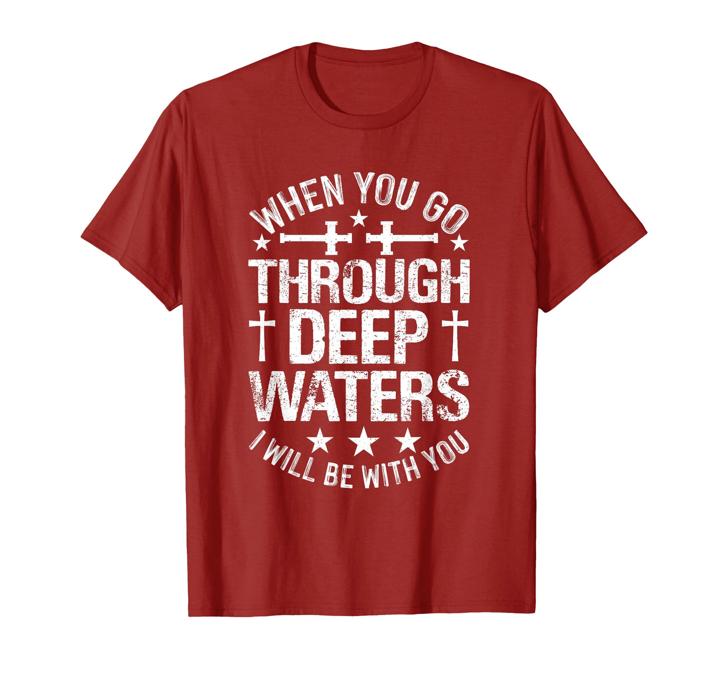 Vintage Deep Waters Christian - Bible Verse Religious Faith T-Shirt